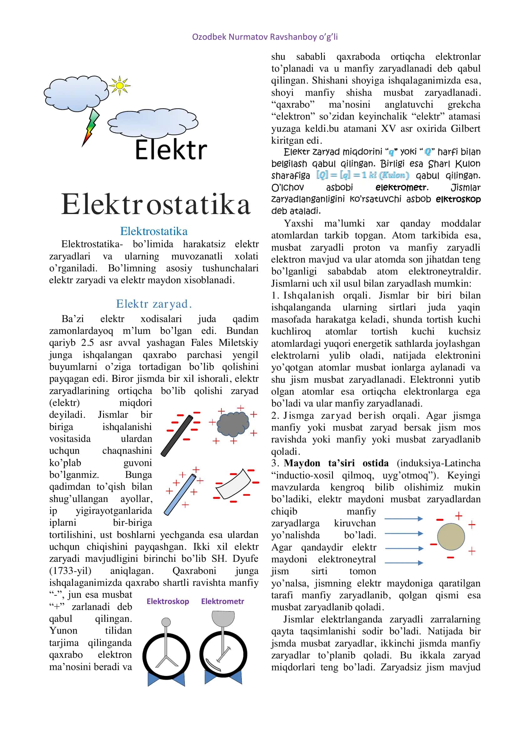 Elektrostatika 1