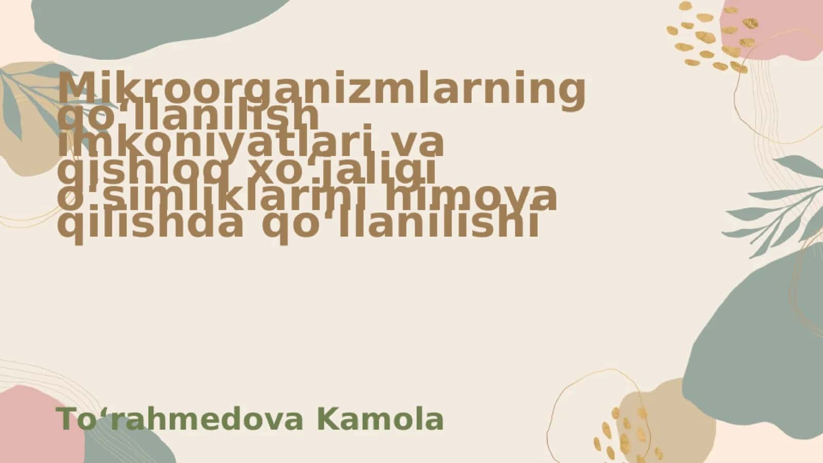 mikroorganizmlarning tabiatda tarqalishi 1