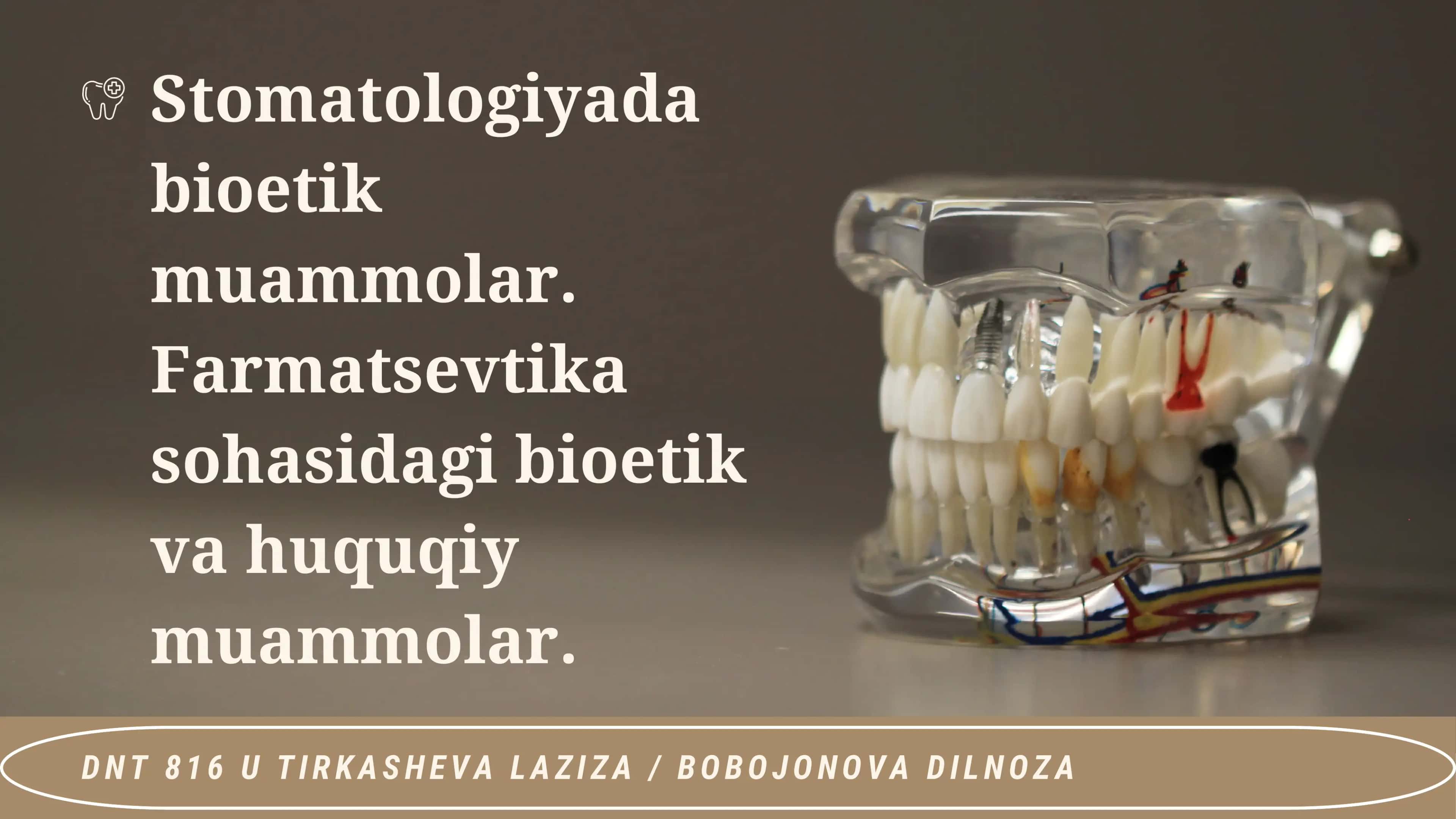 Stomatologiyada bioetika muammolar 1