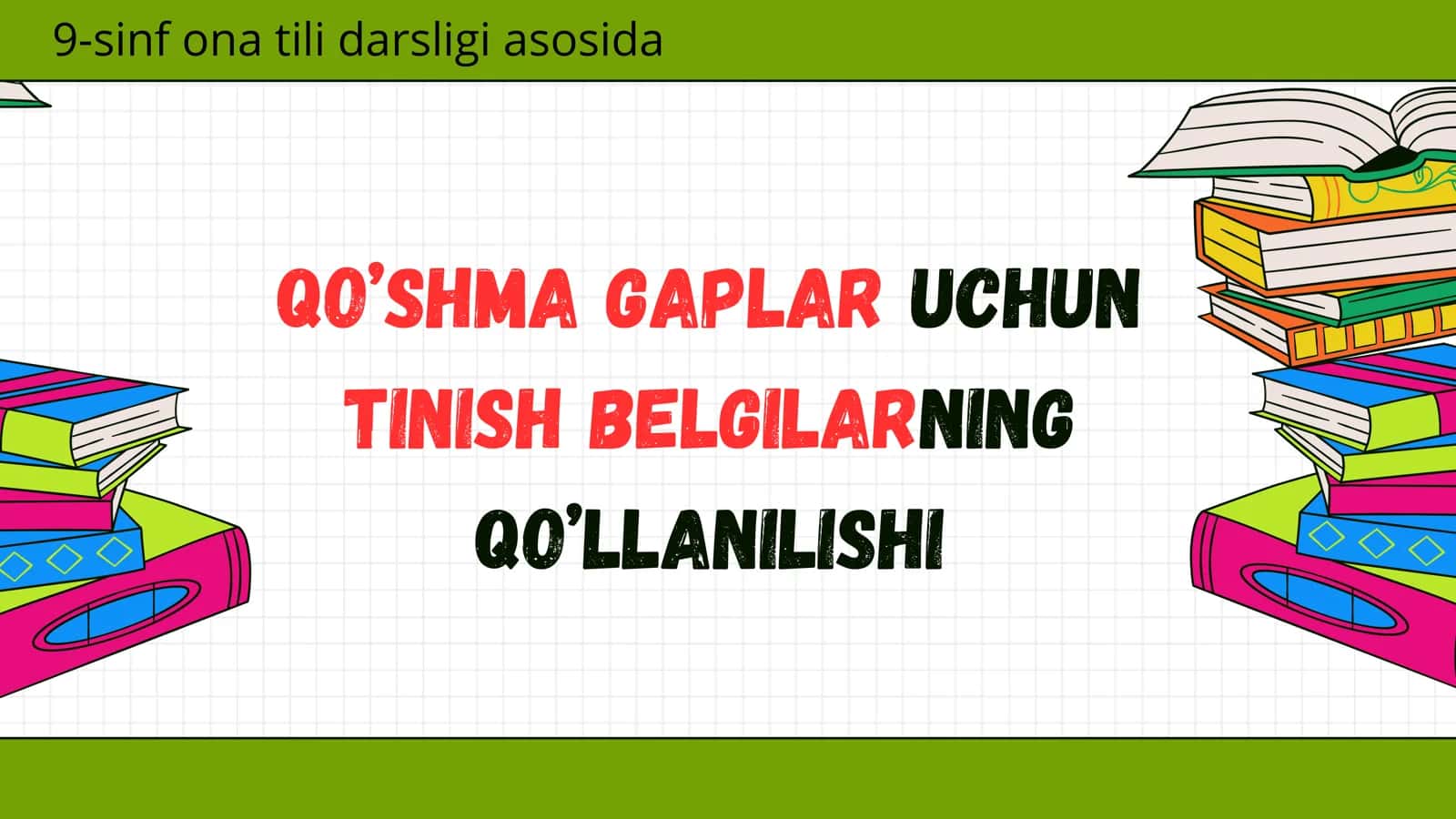 9-sinf ona tili darsligi asosida Qo'shma gaplarda tinish belgilarining qo'llanilishi yuzasidan 1