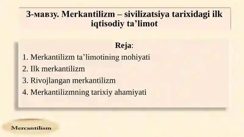 Merkantilizm - Sivilizatsiya Tarixidagi Ilk Iqtisodiy Ta'limot