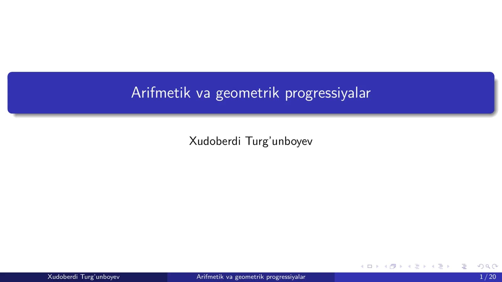 Arifmetik va geometrik progressiyalar 1