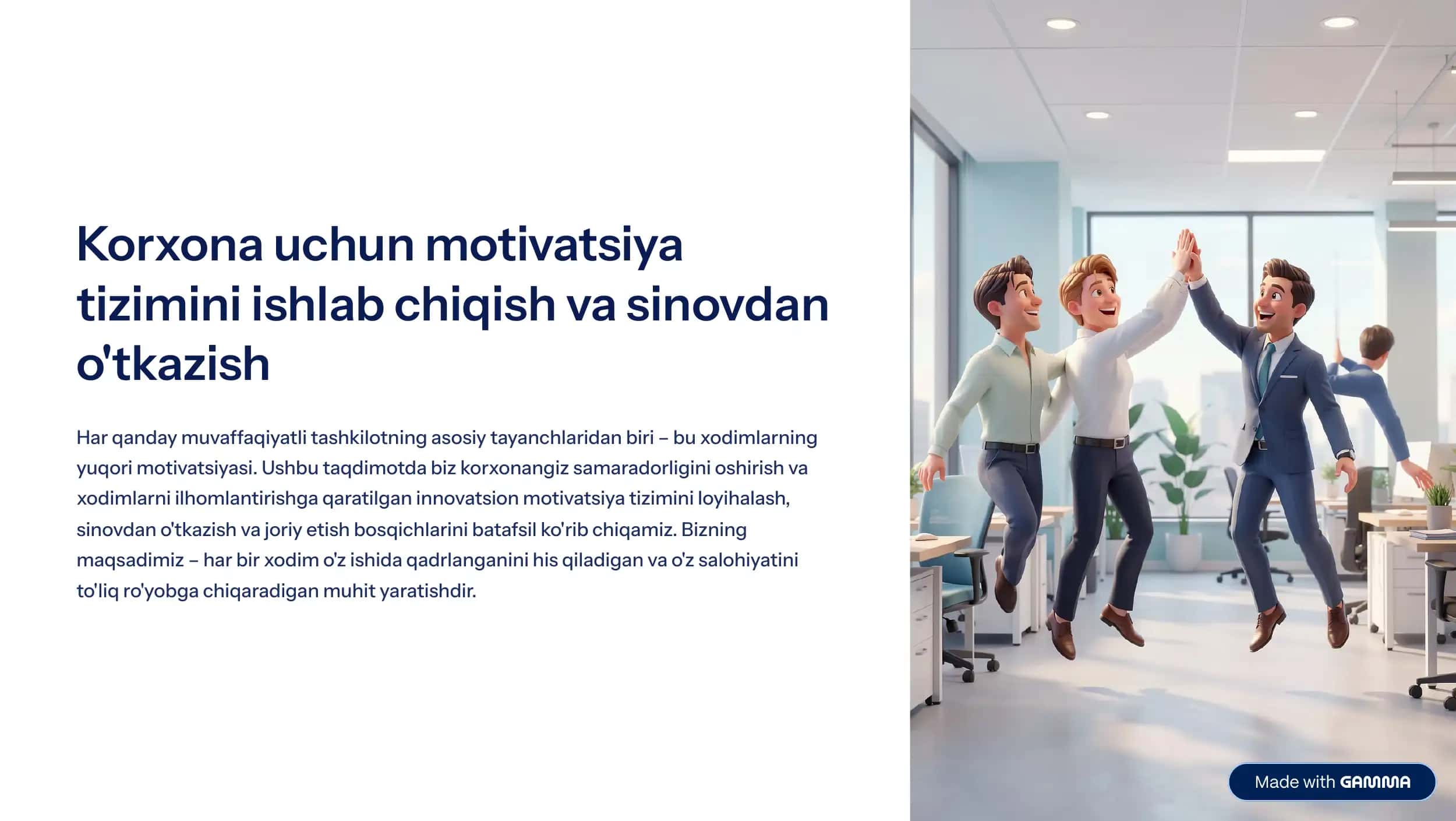 Korxona uchun motivatsiya tizimi 1