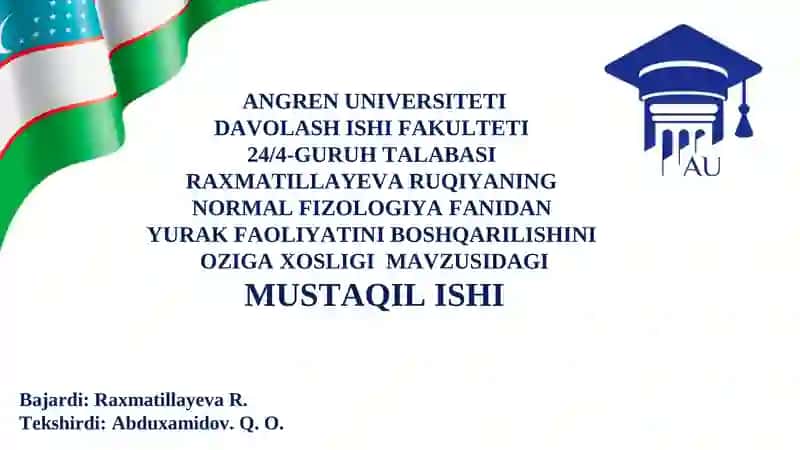 Yurak Faoliyati Boshqarishini O‘ziga Xosligi 1