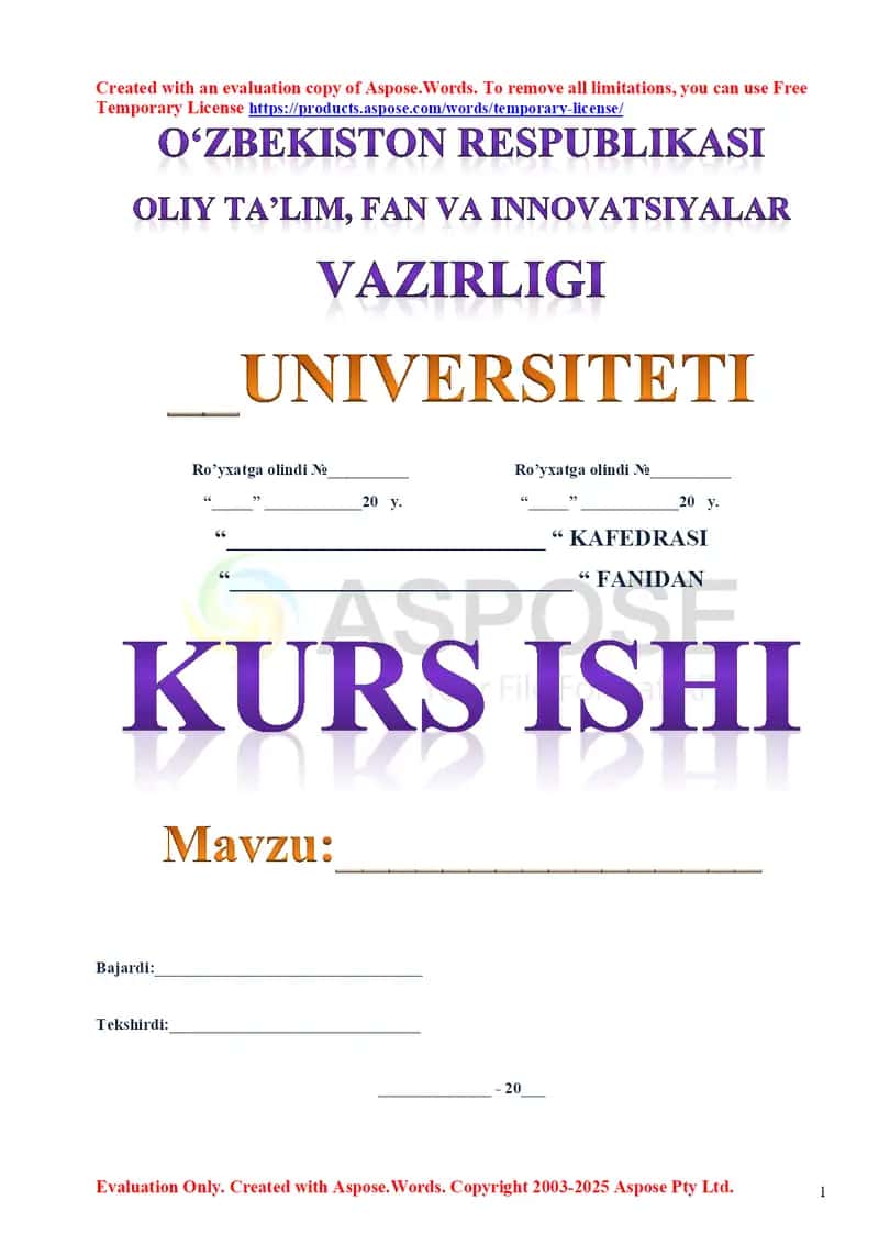 Marketing bo‘yicha kurs ishi 1