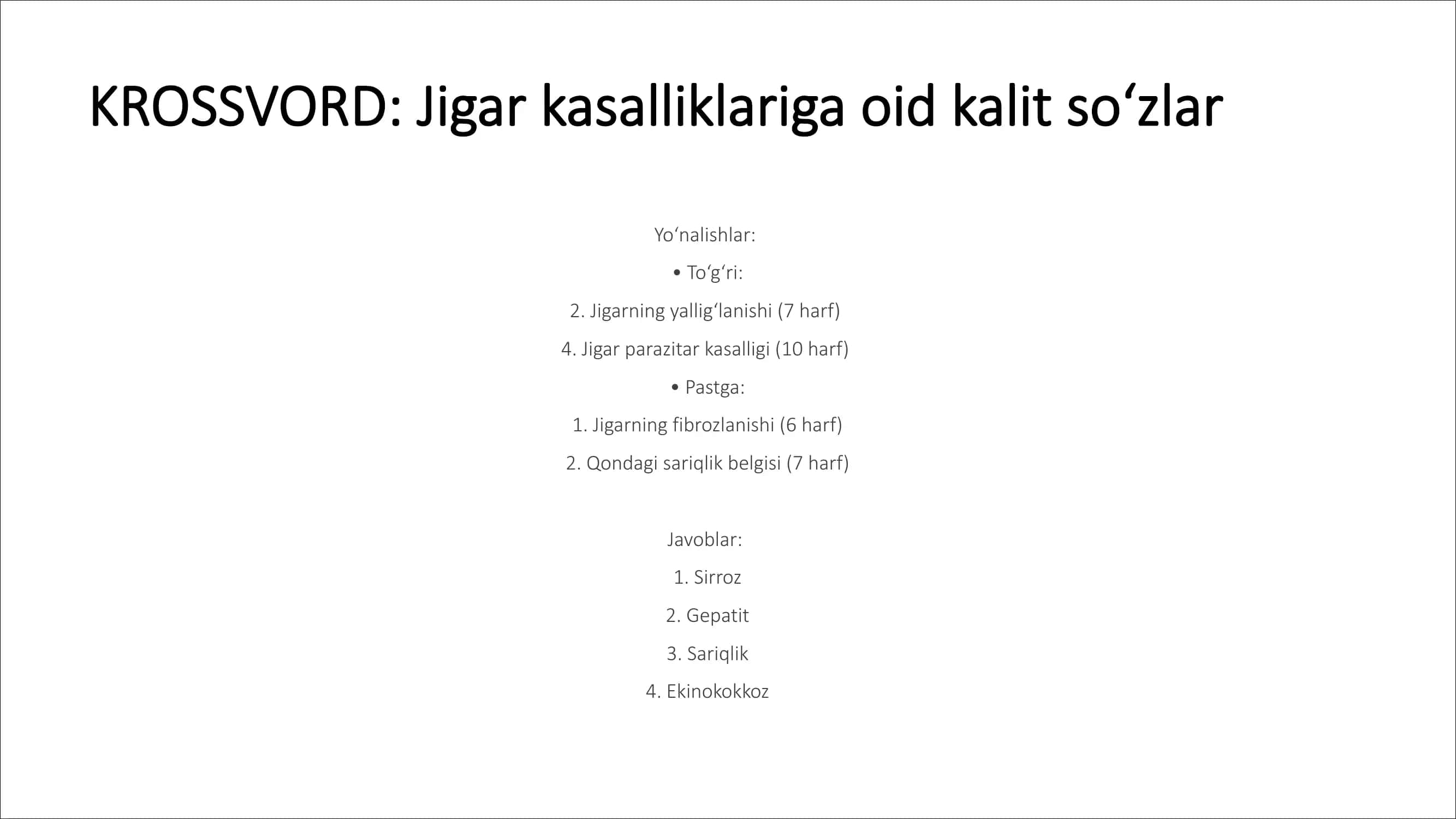 Jigar kasalliklari 1