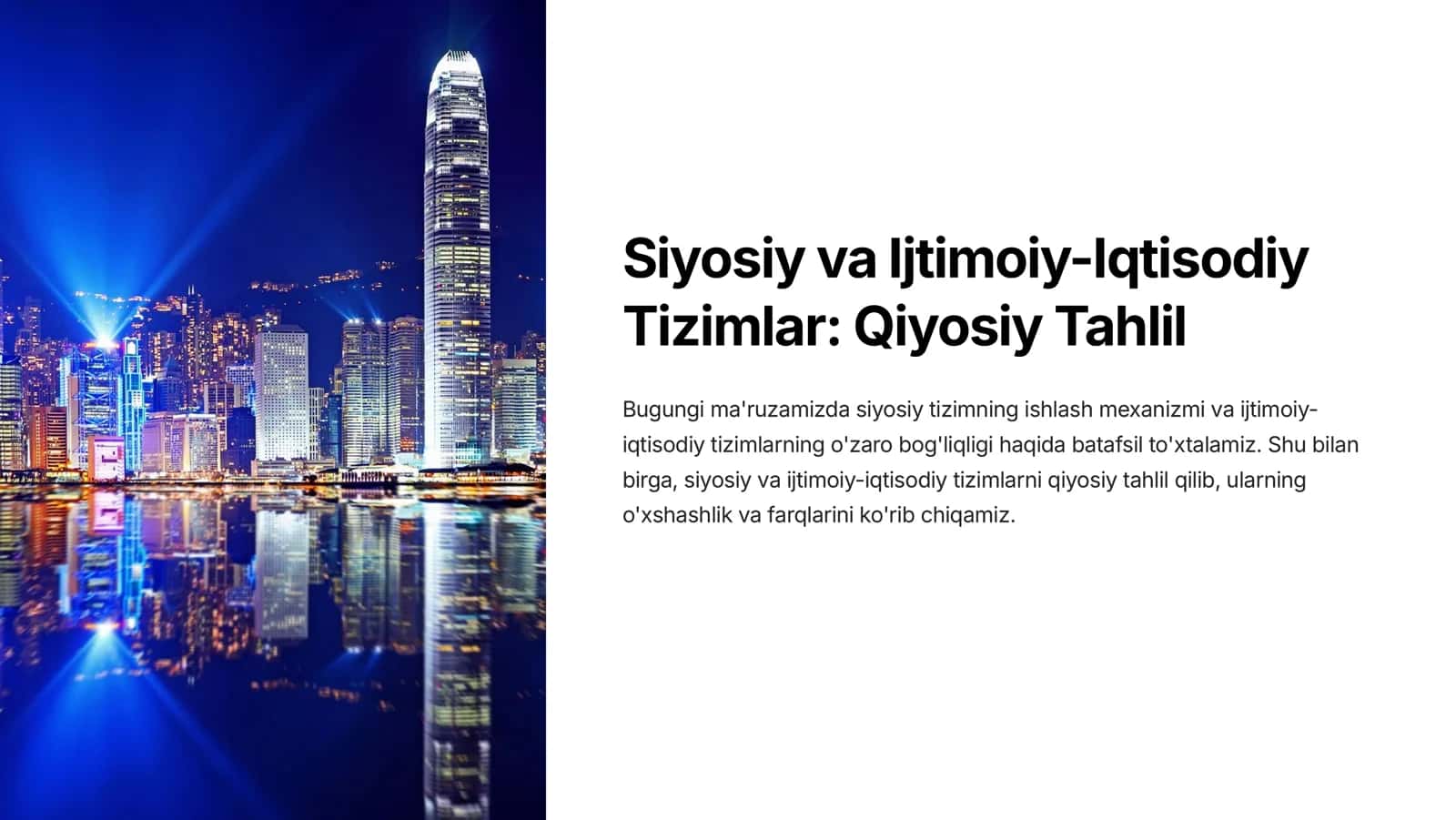 Siyosiy va Ijtimoiy-Iqtisodiy Tizimlar Qiyosiy Tahlil 1