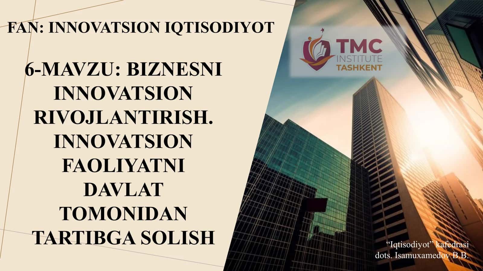 BIZNESNI INNOVATSION RIVOJLANTIRISH 1