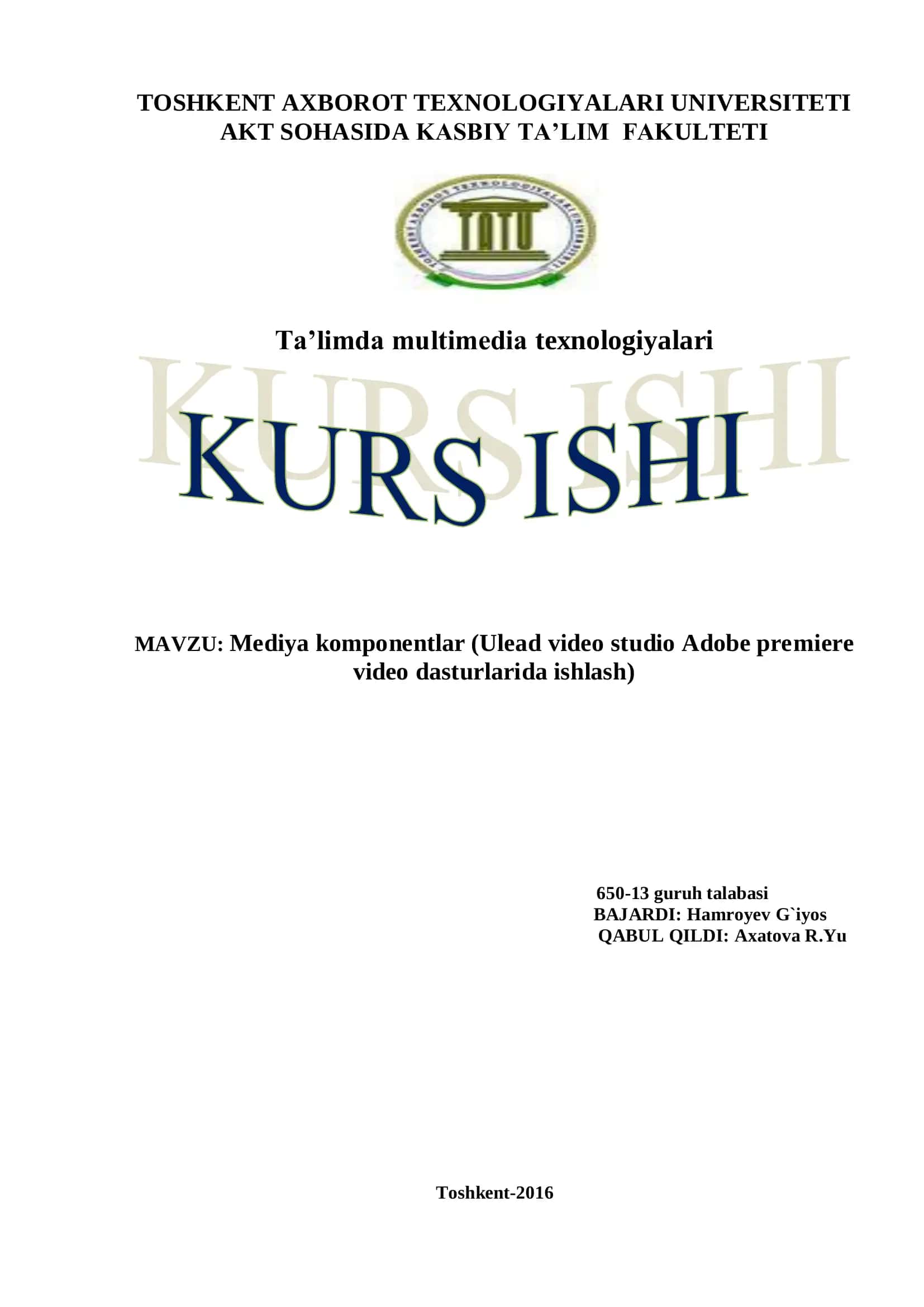 Ta’limda multimedia texnologiyalari 1