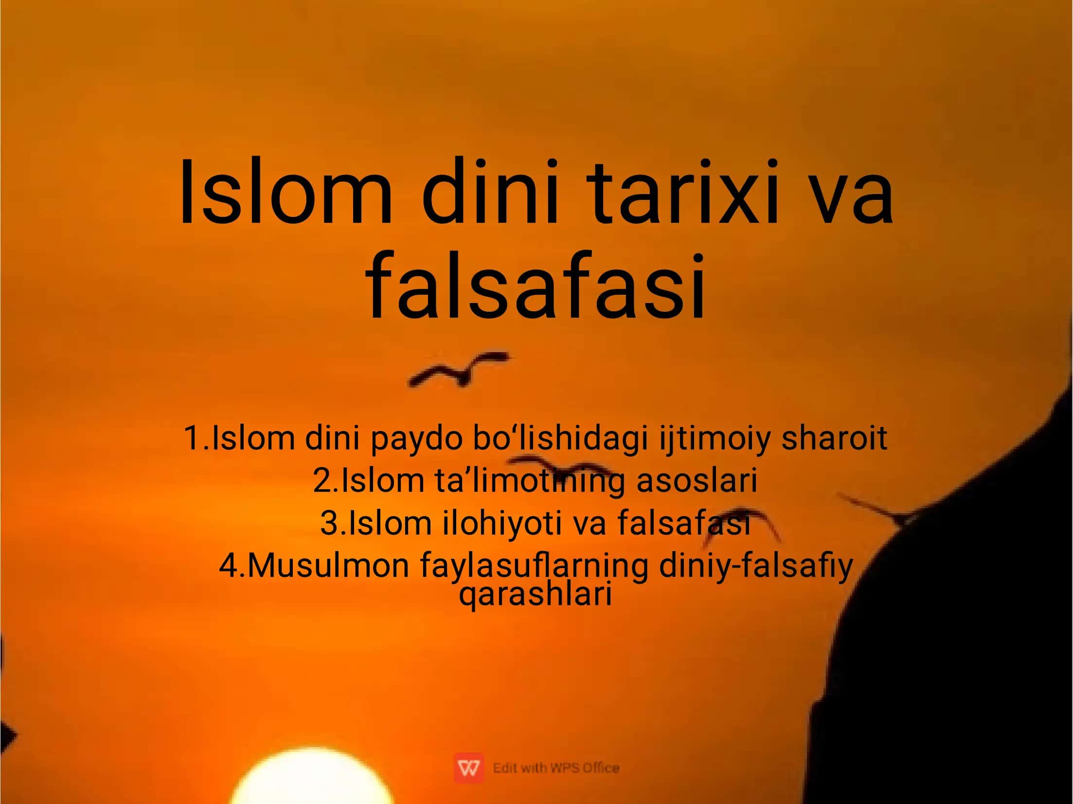 Islom dini tarixi va falsafasi 1