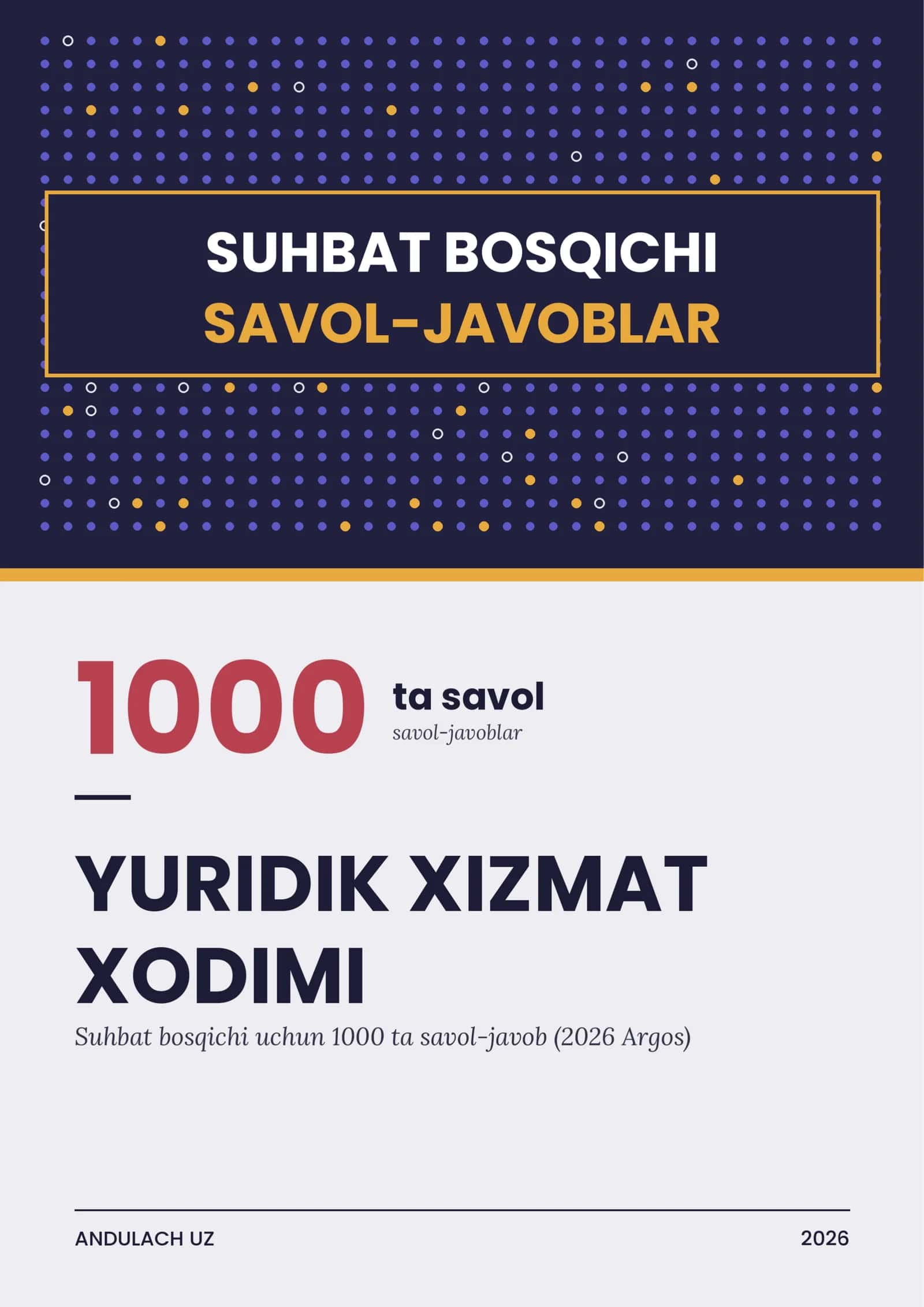 Yuridik xizmat xodimi suhbat savollari va javoblari 1000 ta savol va javoblar 1
