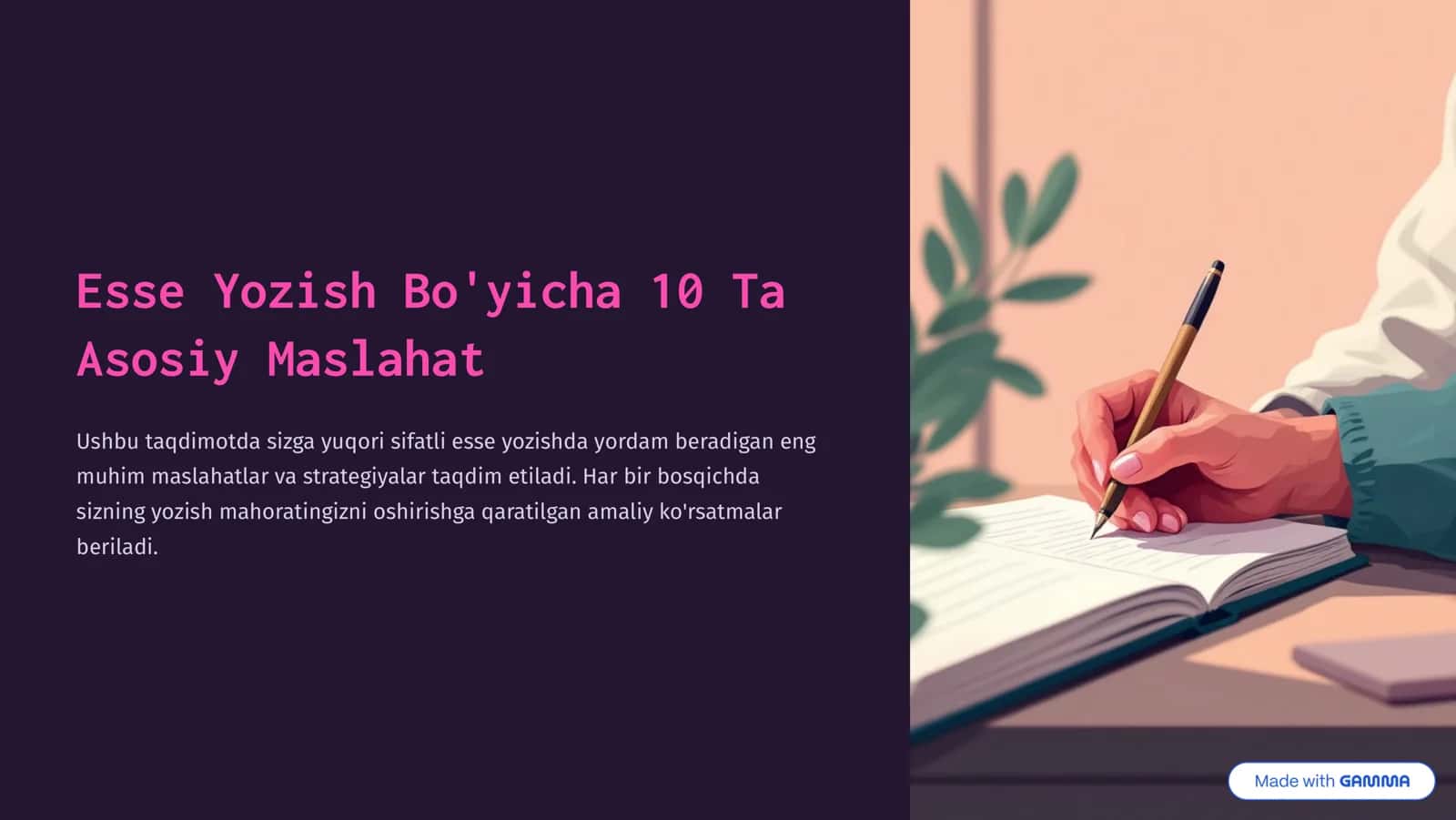 Esse Yozish Bo'yicha 10 Ta Asosiy Maslahat 1