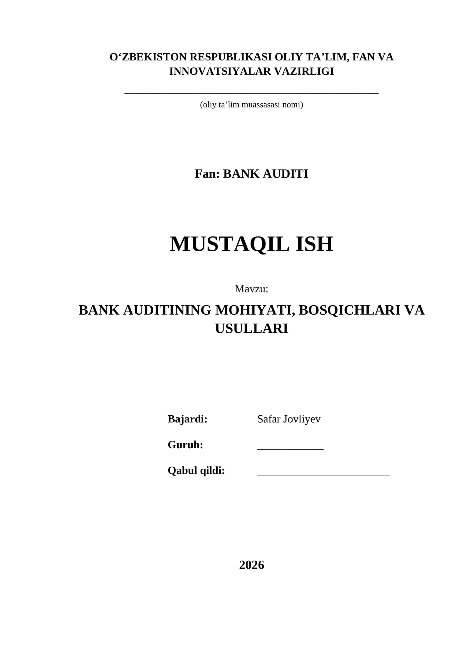 BANK AUDITI 1