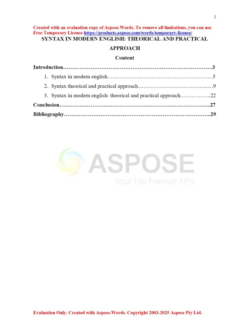 SYNTAX IN MODERN ENGLISH THEORICAL AND PRACTICAL APPROACH 1