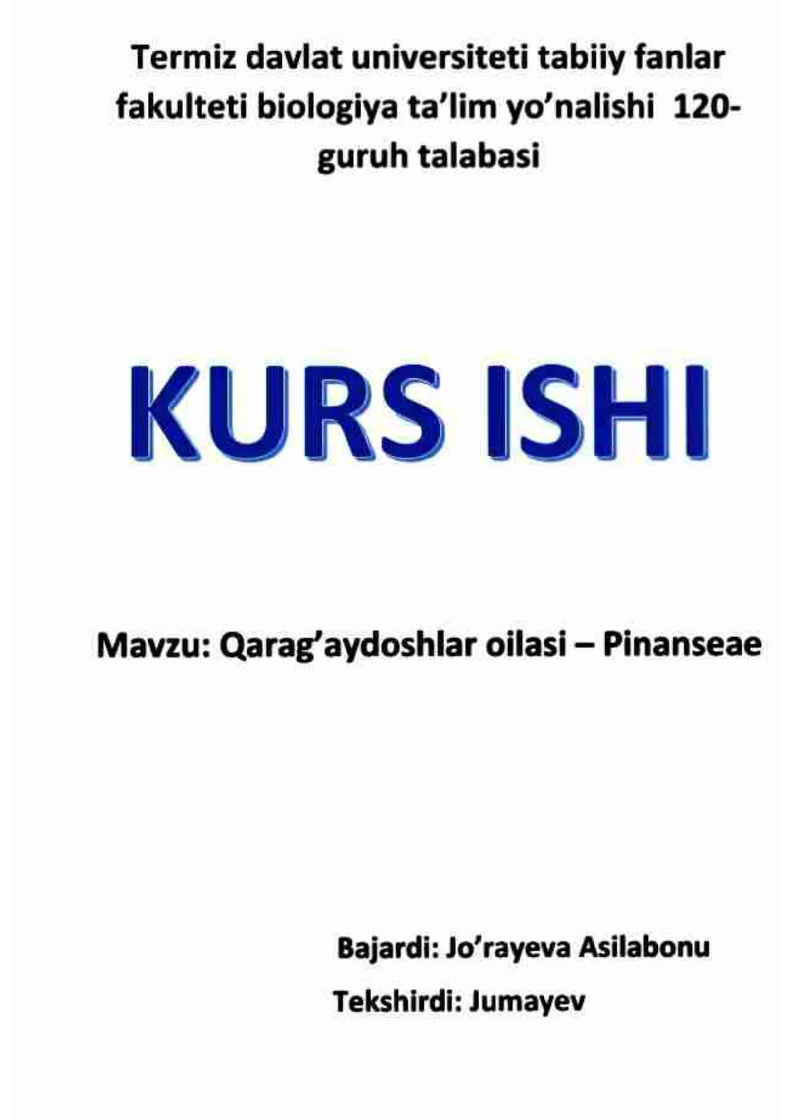 Qarg'aydoshlar oilasi kurs ushi 1