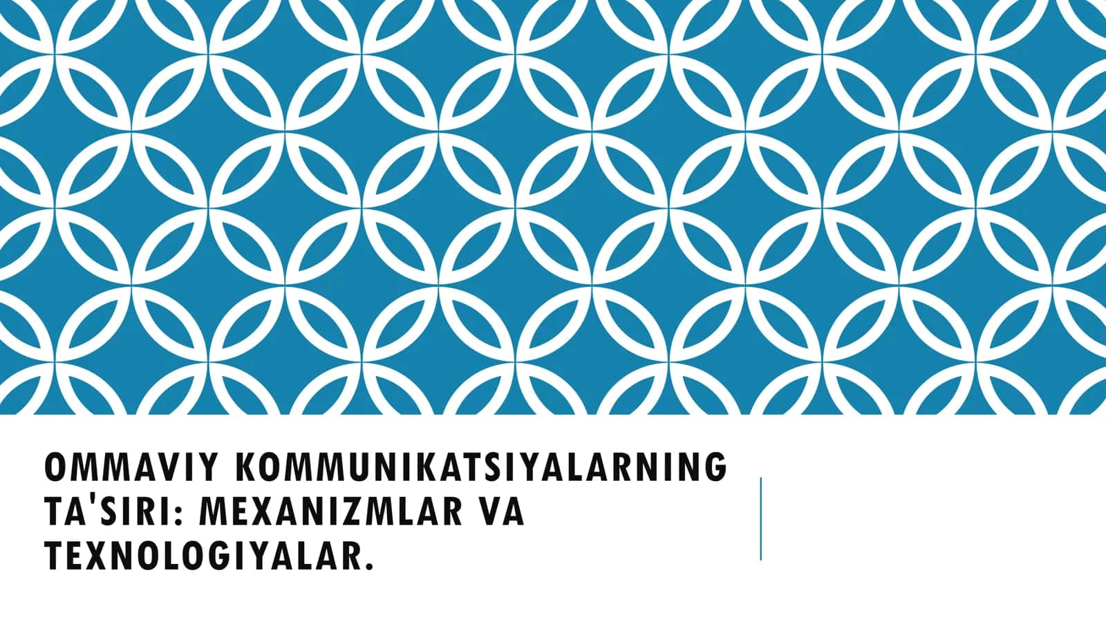 OMMAVIY KOMMUNIKATSIYALARNING TA'SIRI MEXANIZMLAR VA TEXNOLOGIYALAR. 1