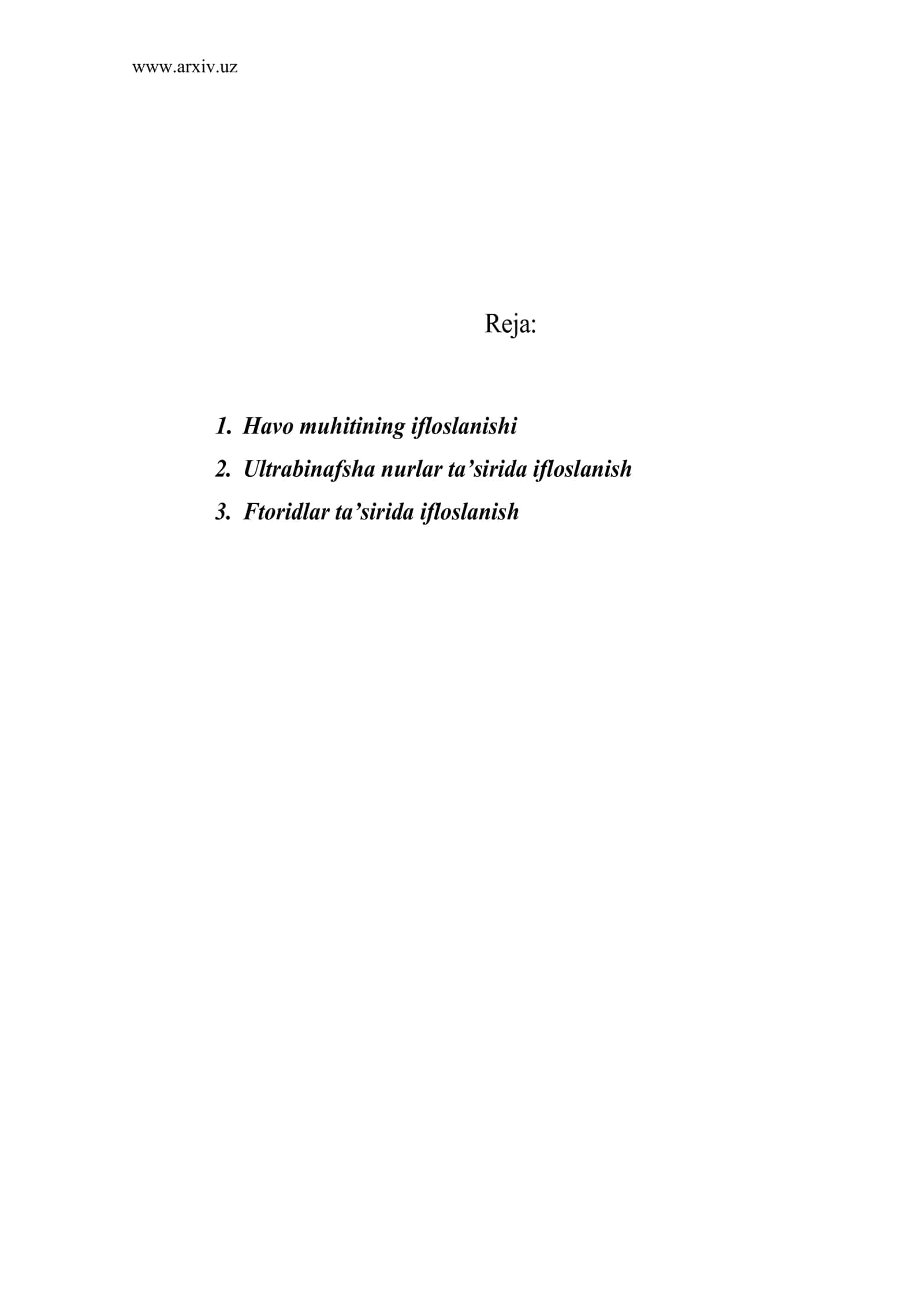 Havo muhitining ifloslanishi 1