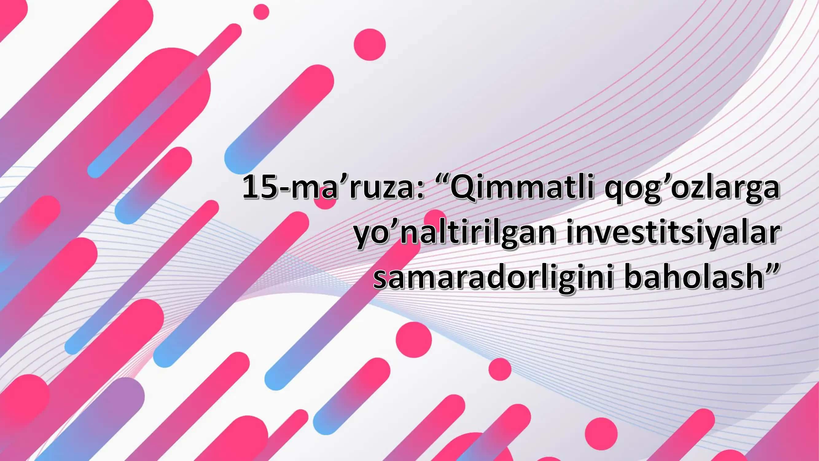 Qimmatli qog’ozlar to’g’risida qonunchilik 1