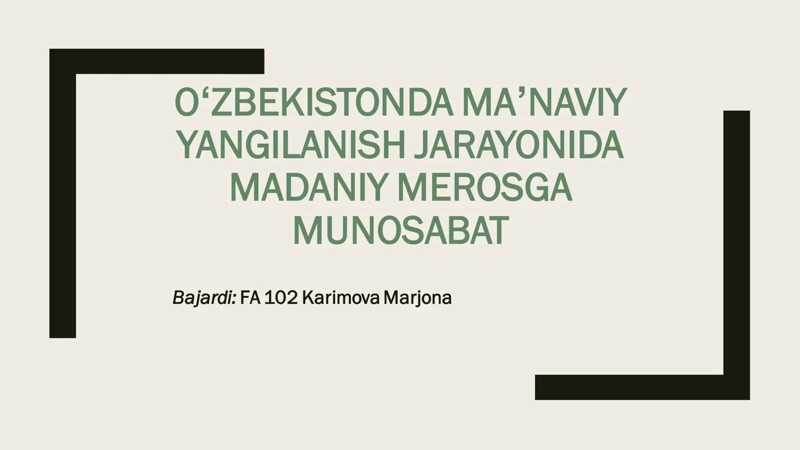 Oʻzbekistonda maʼnaviy yangilanish 1