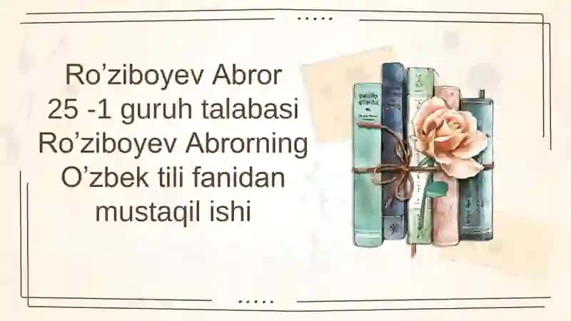 Badiiy matnlar ustida ishlash 1