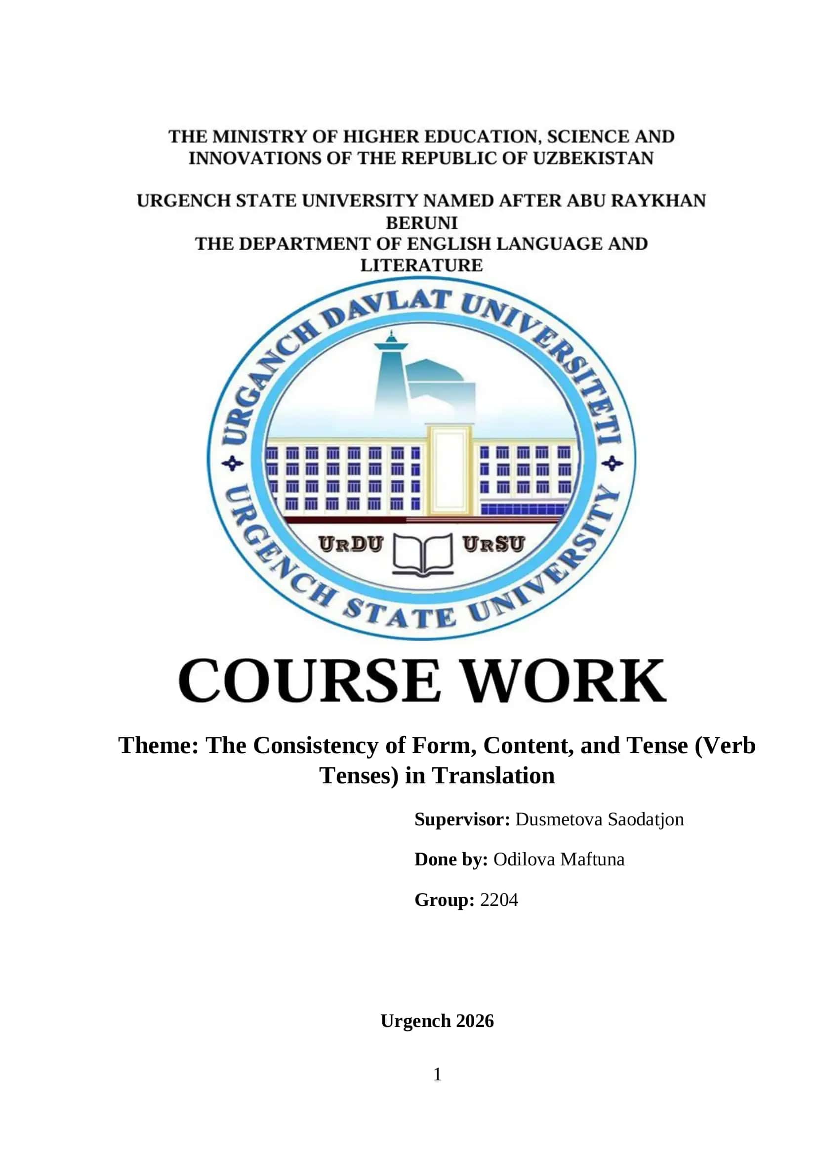Tarjimada shakl va mazmun mutanosibligi 1