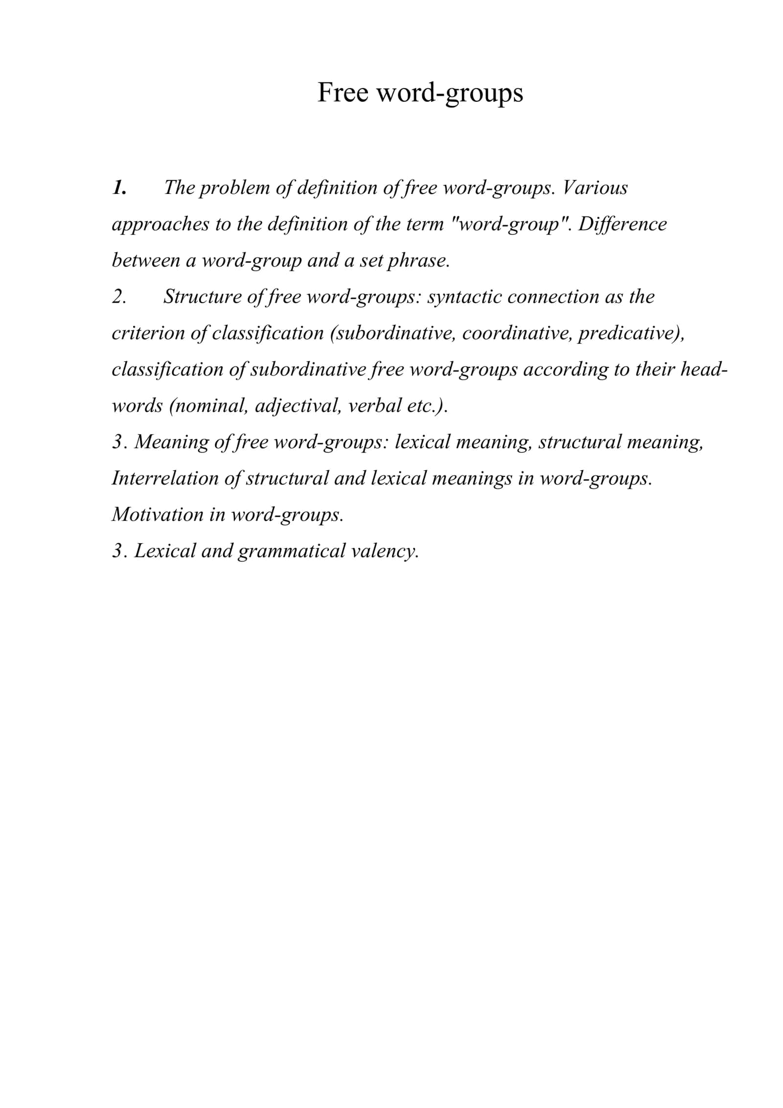 Free word-groups 1
