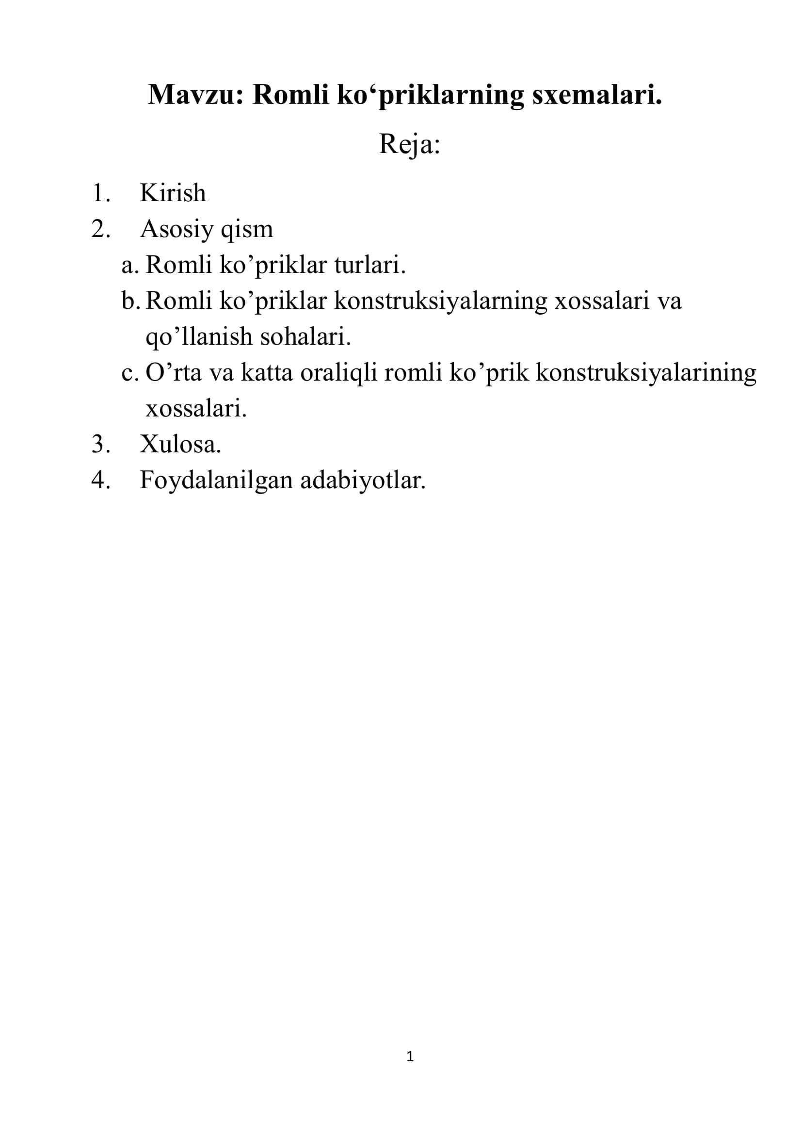 Romli ko‘priklarning sxemalari 1