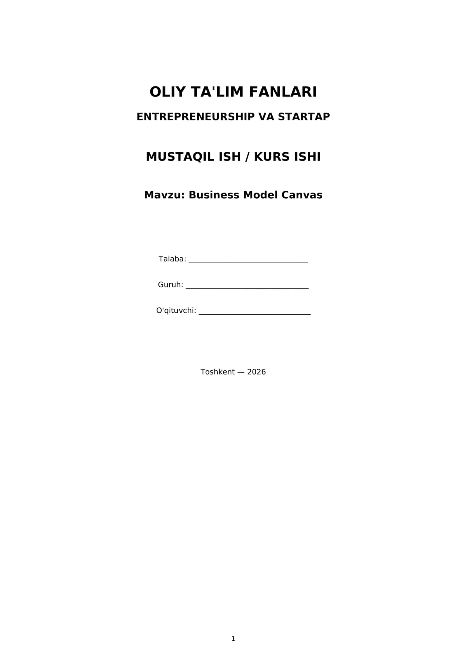 Business Model Canvas 1