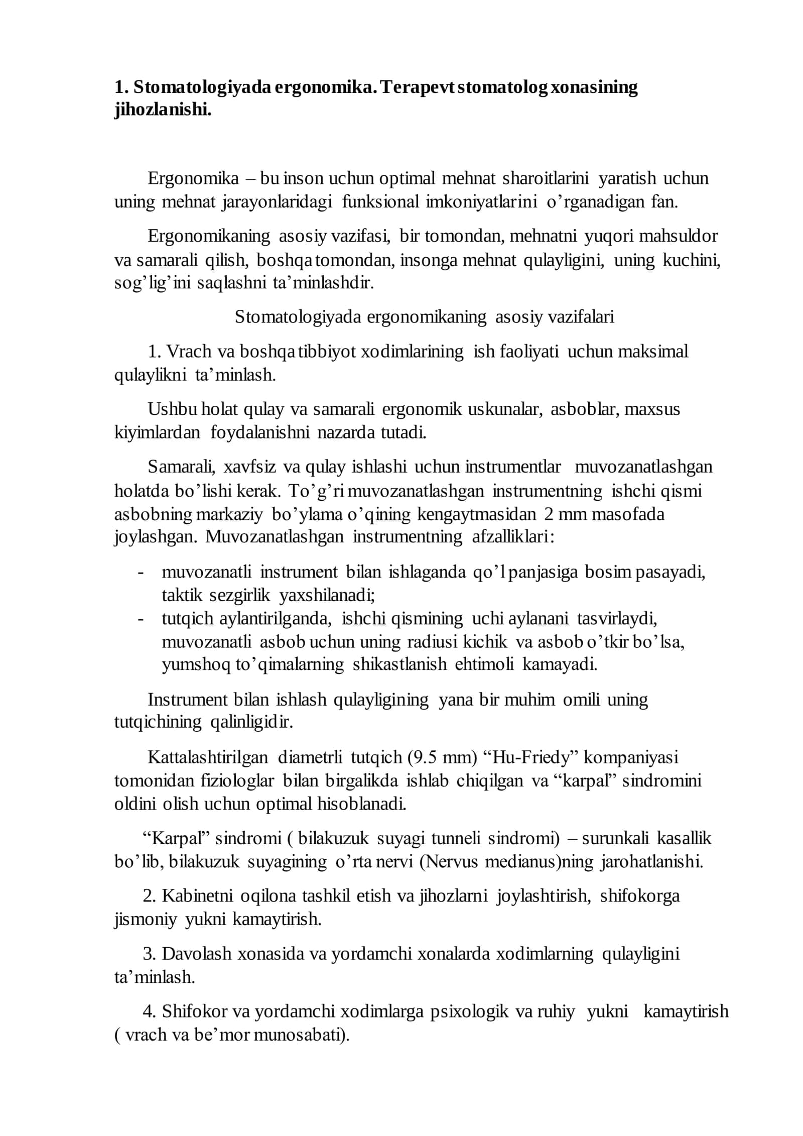 Preklinik restavratsion stomatologiya imtixon javobi I qism 1