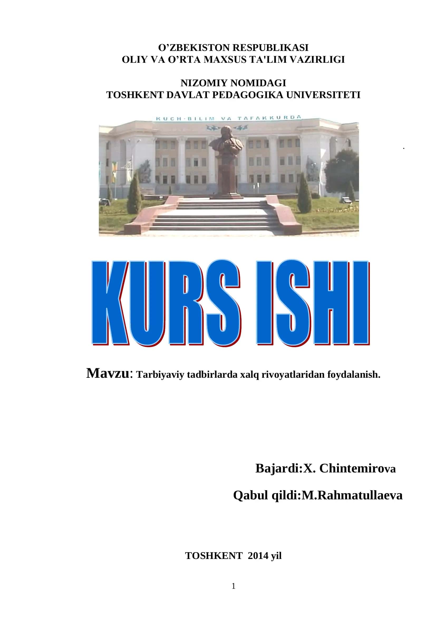 Tarbiyaviy tadbirlarda xalq rivoyatlaridan foydalanish 1