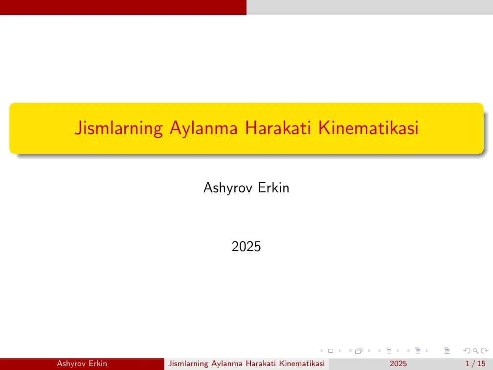 Jismlarning Aylanma Harakati Kinematikasi 1