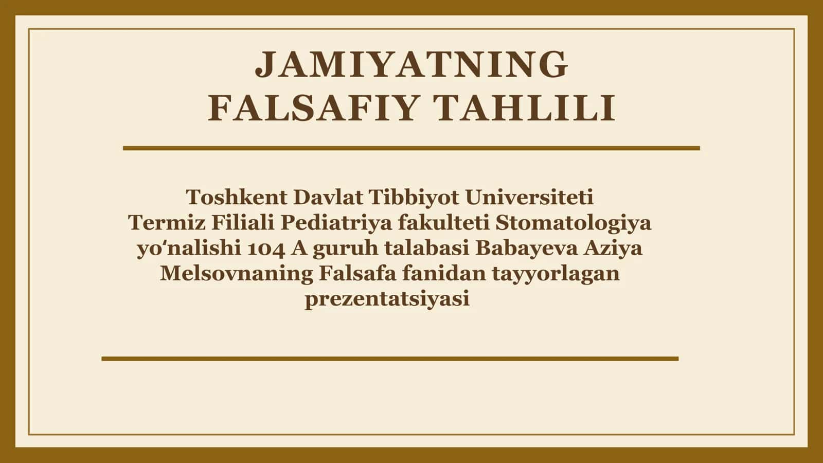 JAMIYATNING FALSAFIY TAHLILI 1