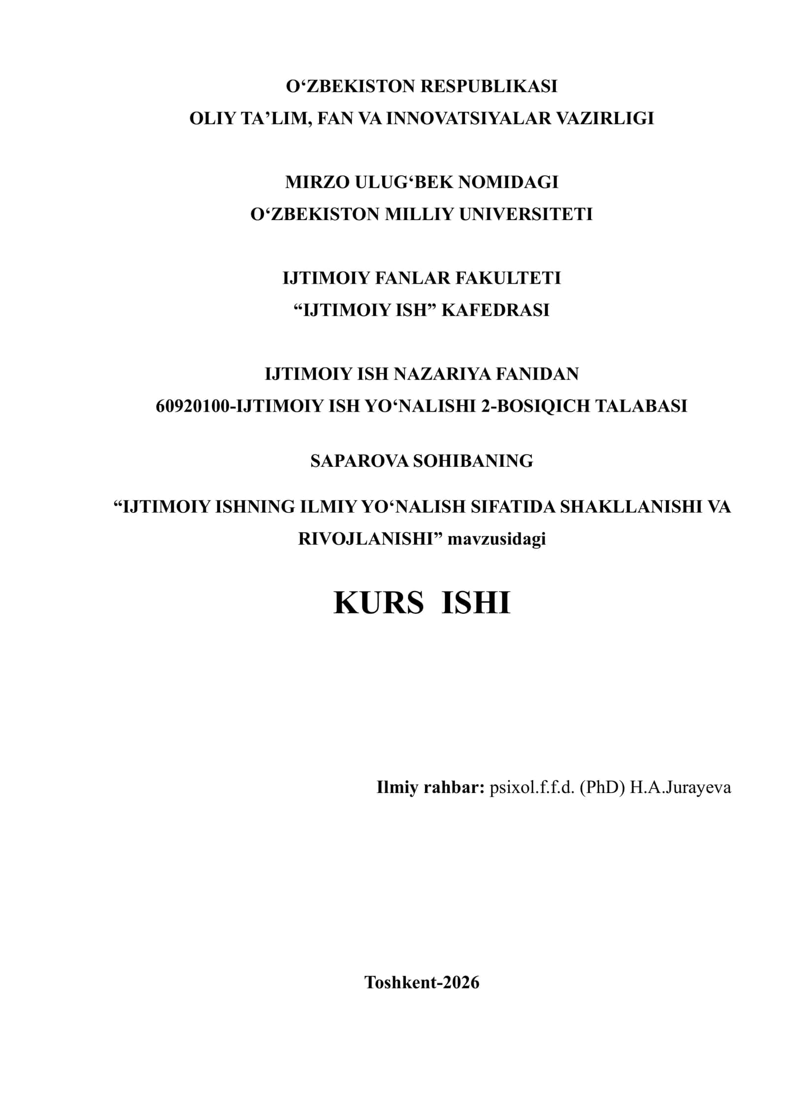 IJTIMOIY ISHNING ILMIY YO‘NALISH SIFATIDA SHAKLLANISHI VA RIVOJLANISHI 1