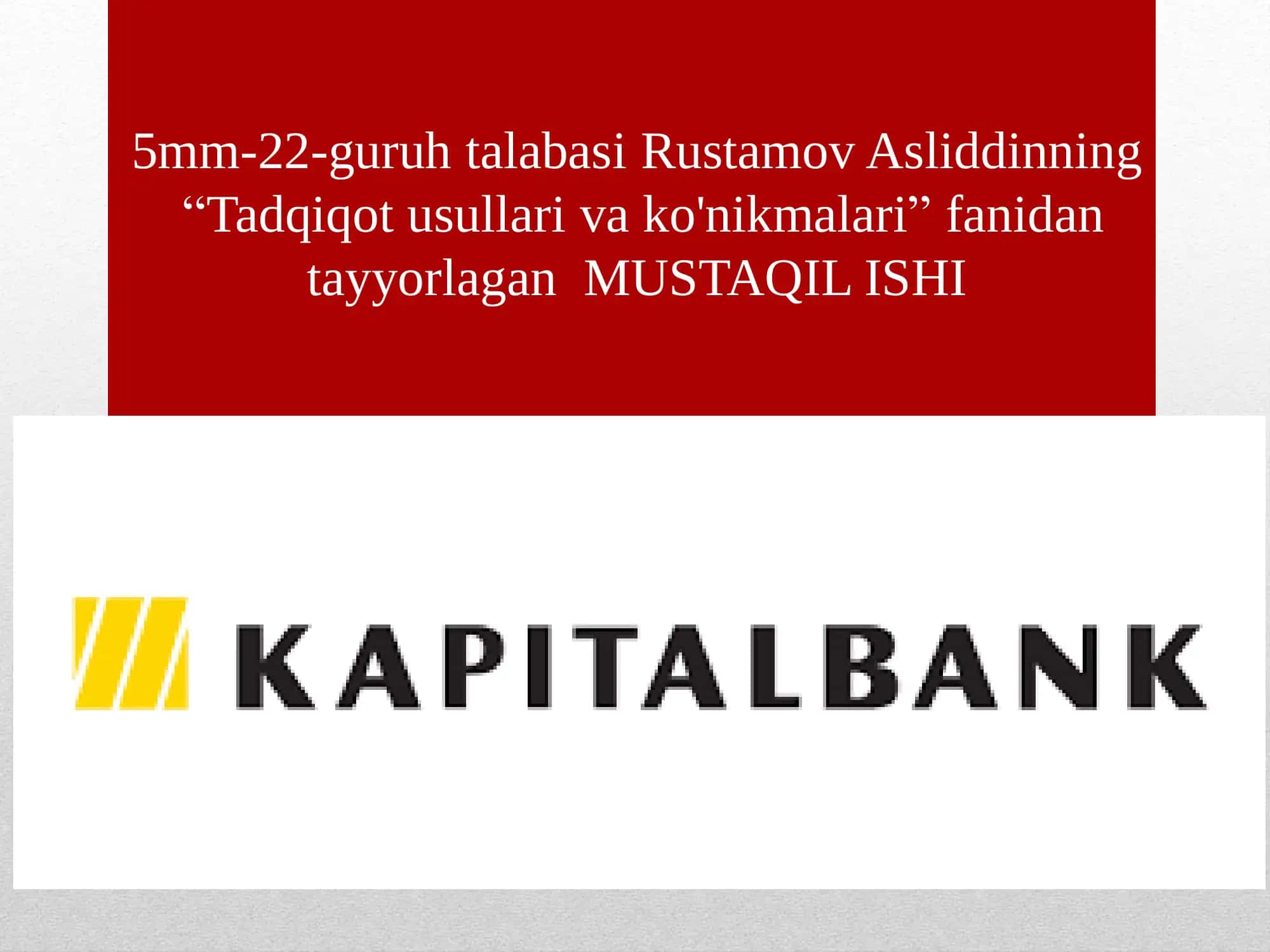 Kapitalbankining 4 yillik biznes rejasi(2020-2023) 1