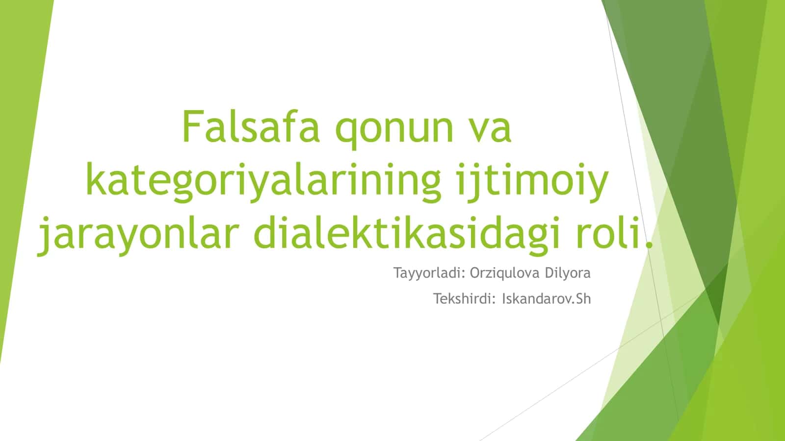 Roli Falsafa qonun va kategoriyalarining ijtimoiy jarayonlar dialektikasidagi 1