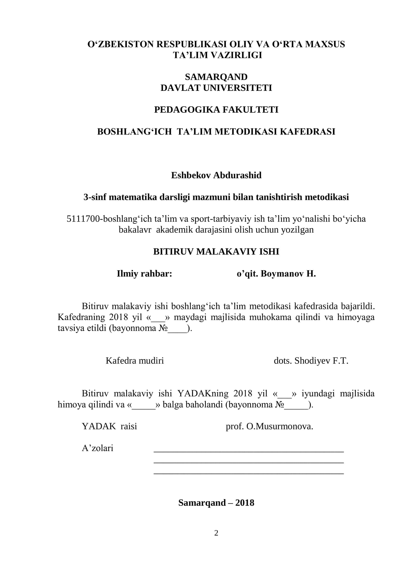 3-sinf matematika darsligi mazmuni bilan tanishtirish metodikasi 1
