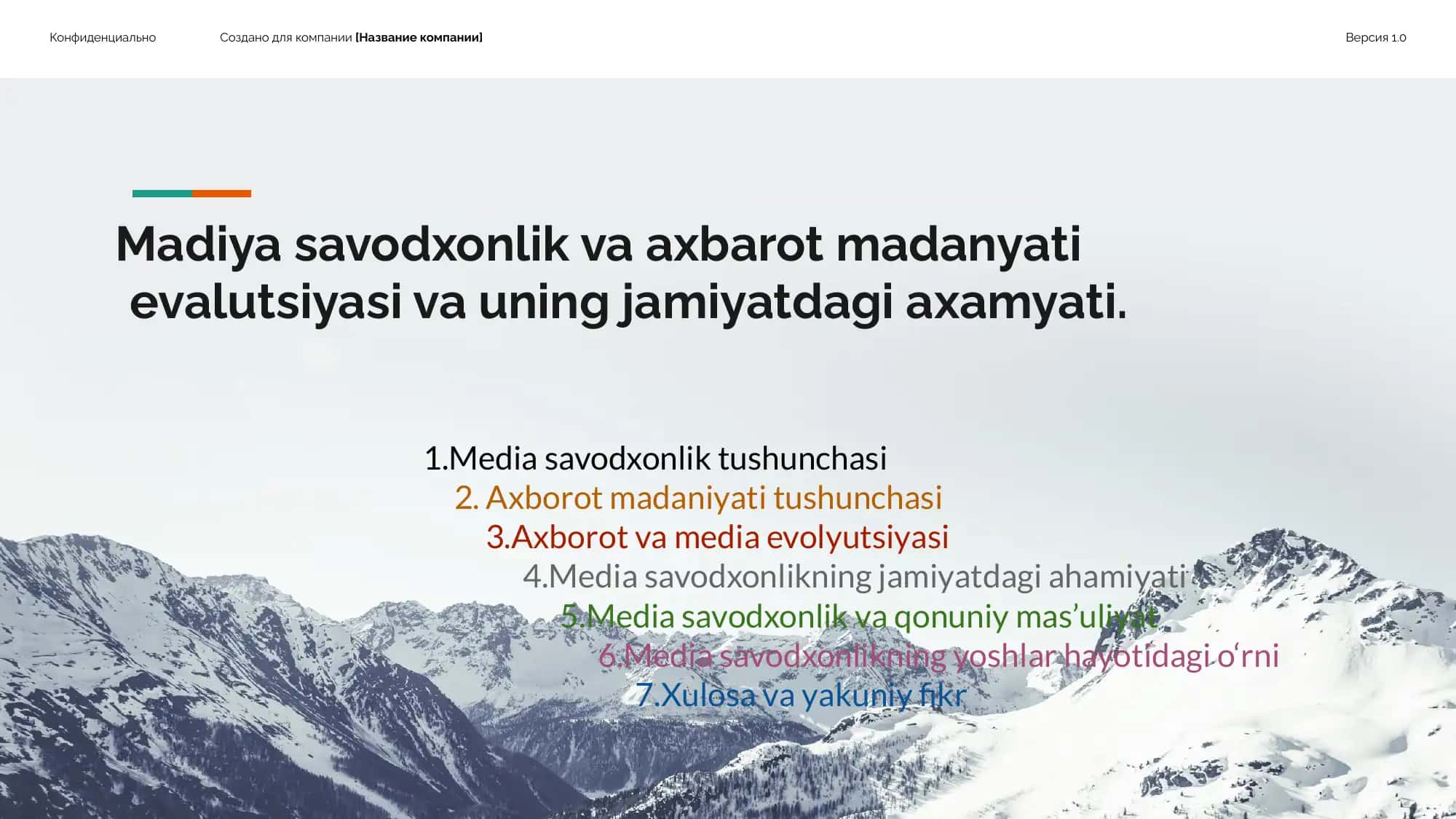 Media savodxonlik va axborot madanyati 1