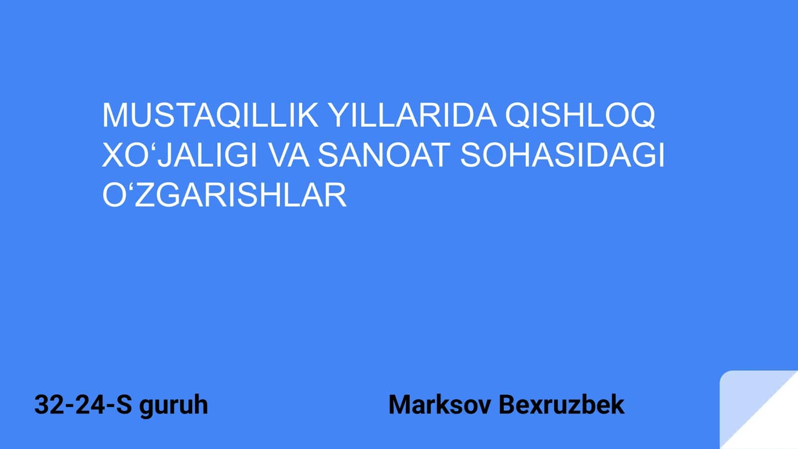 Mustaqillik yillarida qishloq xo‘jaligi va sanoat sohasi 1