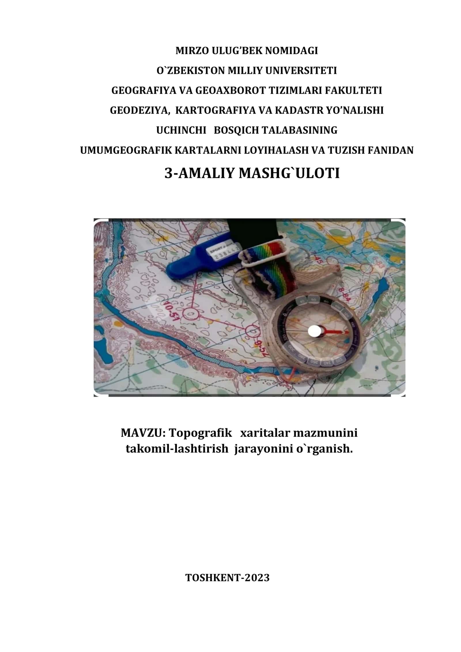 Topografik xaritalar mazmunini takomillashtirish jarayonini o‘rganish 1