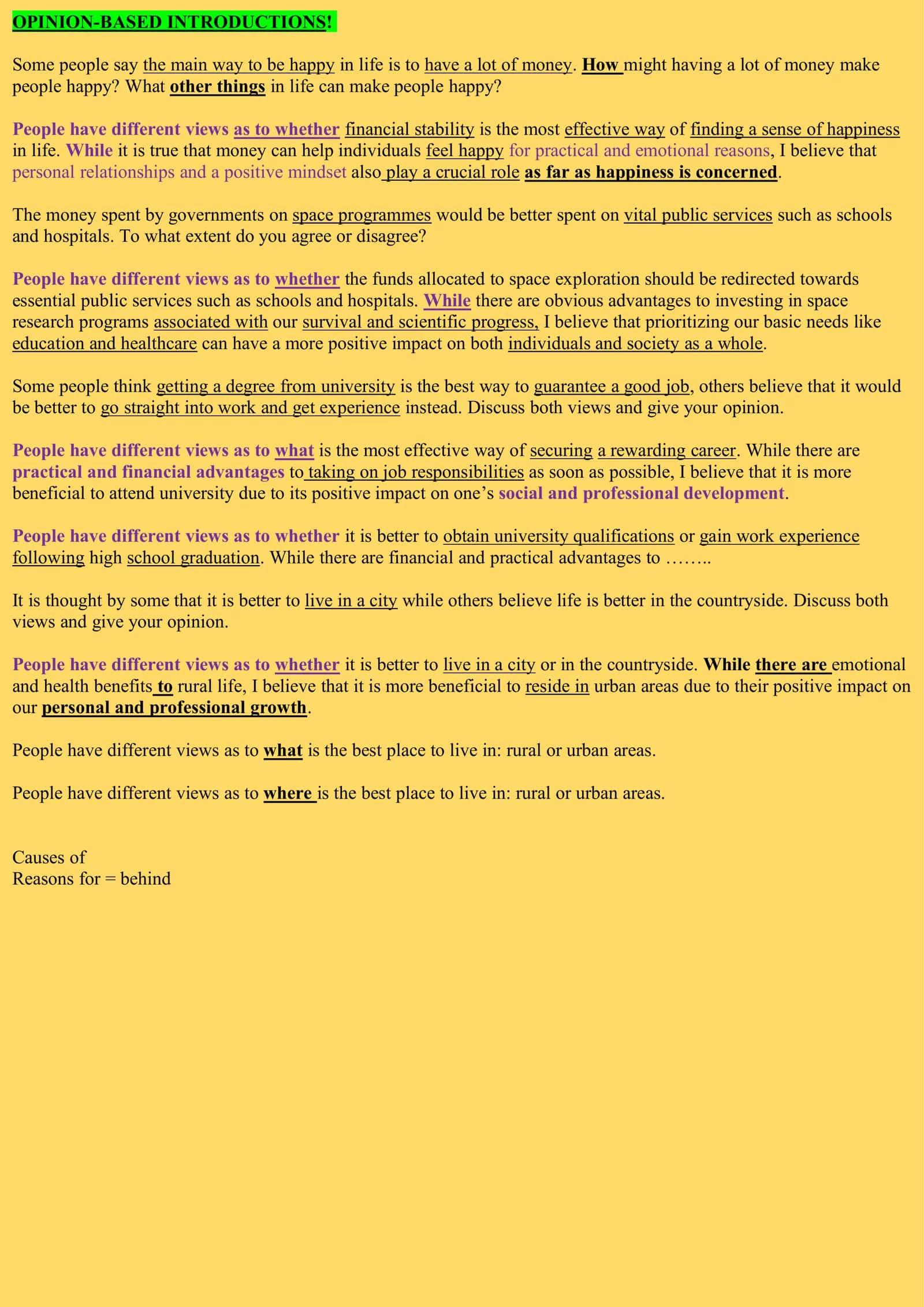 Opinion-Based Introductions 1