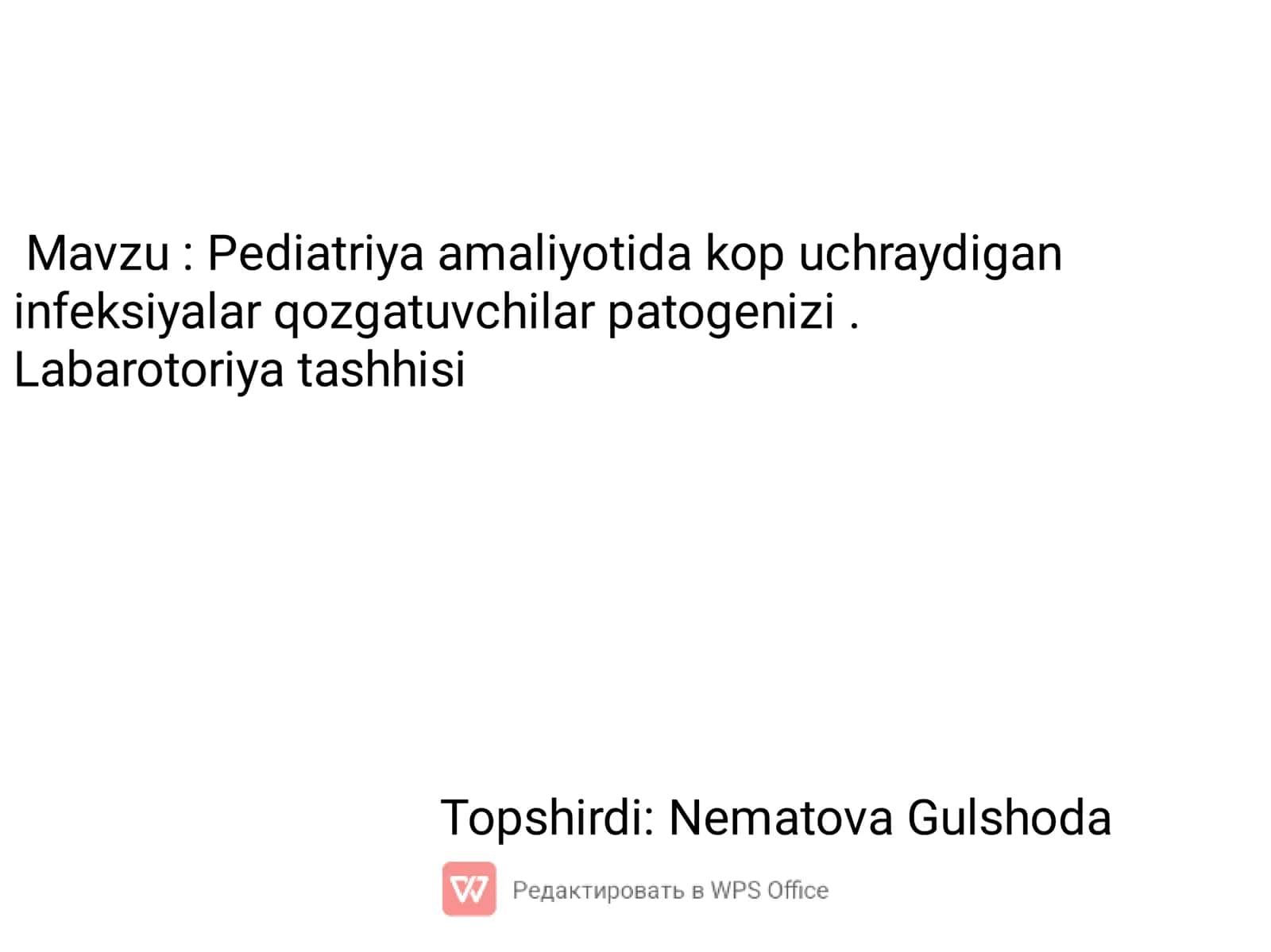 Pediatriya amaliyotida kop uchraydigan infeksiyalar qozgatuvchilar patogenizi 1