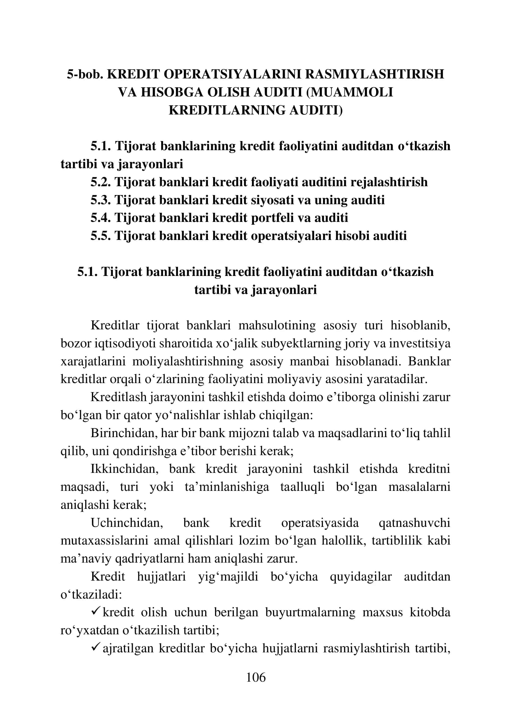 KREDIT OPERATSIYALARINI RASMIYLASHTIRISH VA HISOBGA OLISH AUDITI 1