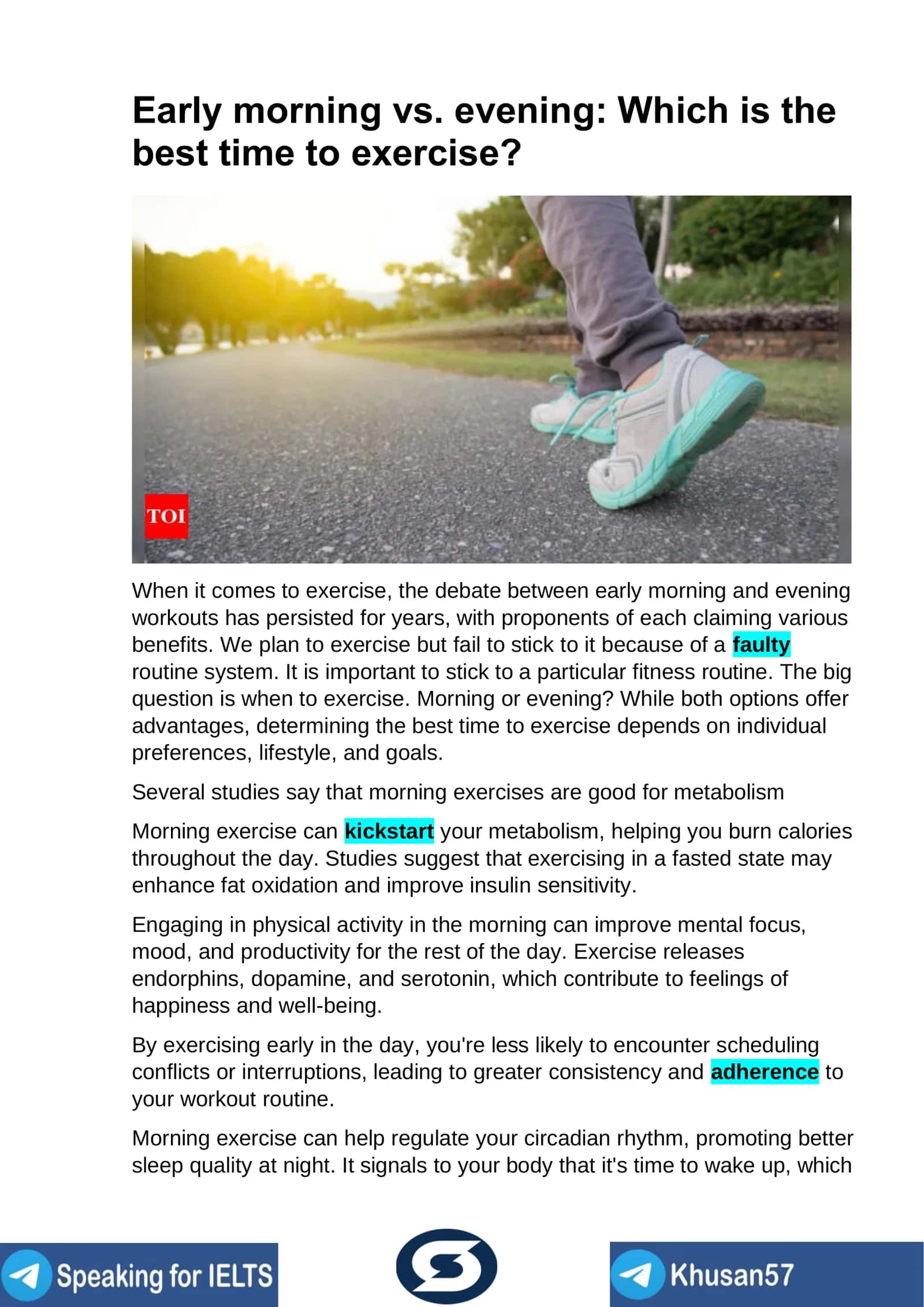 Early morning vs. evening: Which is the best time to exercise? 1