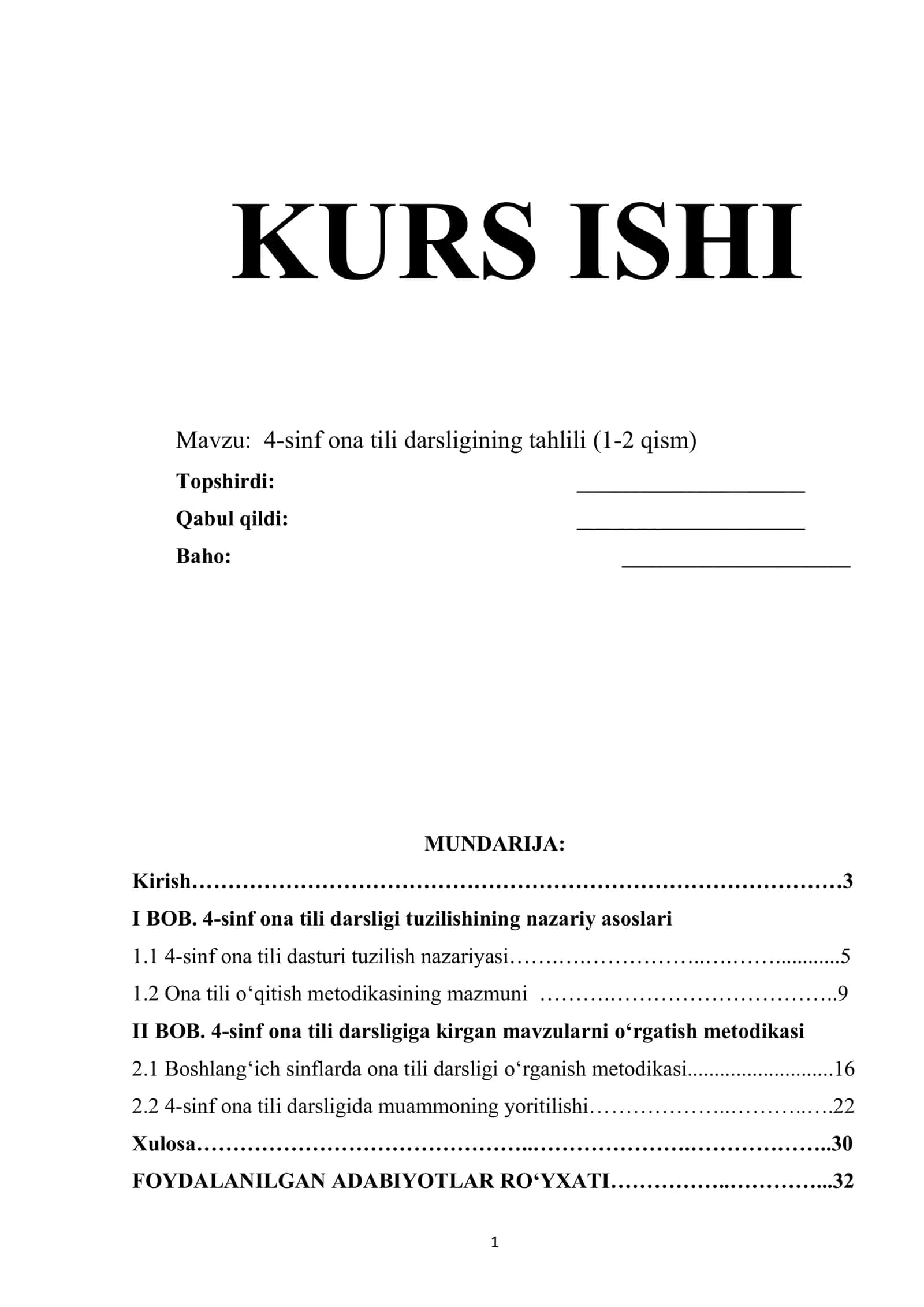 4-sinf ona tili darsligining tahlili 1