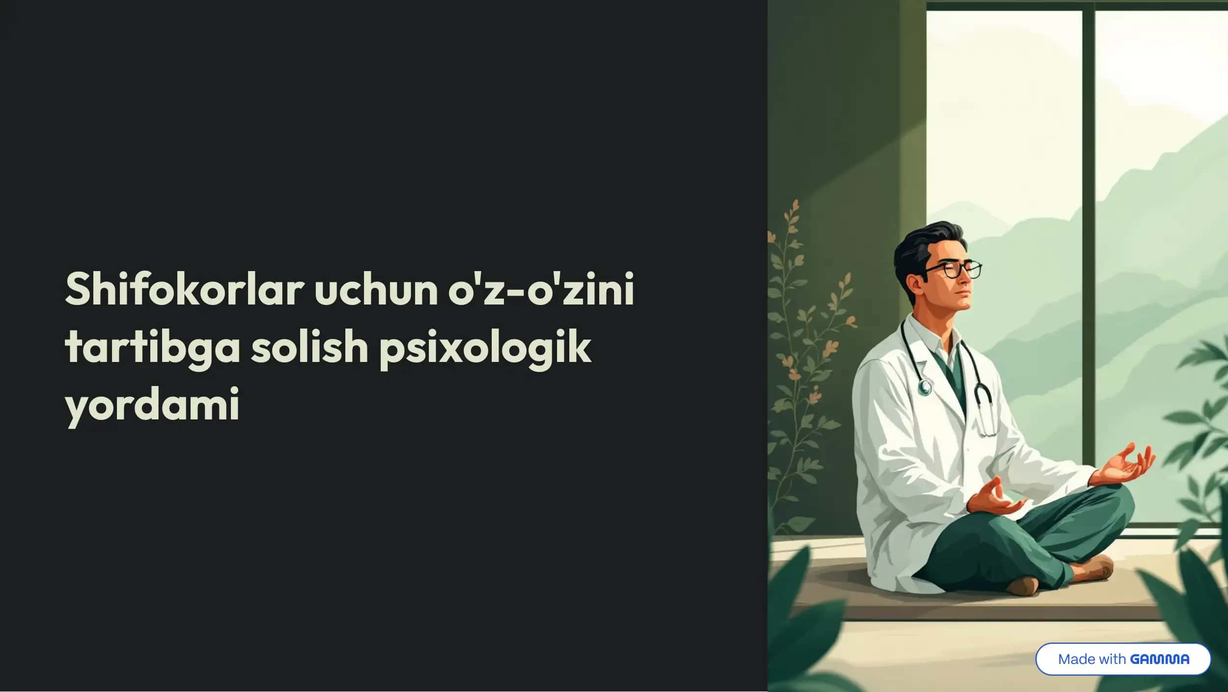 Shifokorlar uchun o'z-o'zini tartibga solish 1