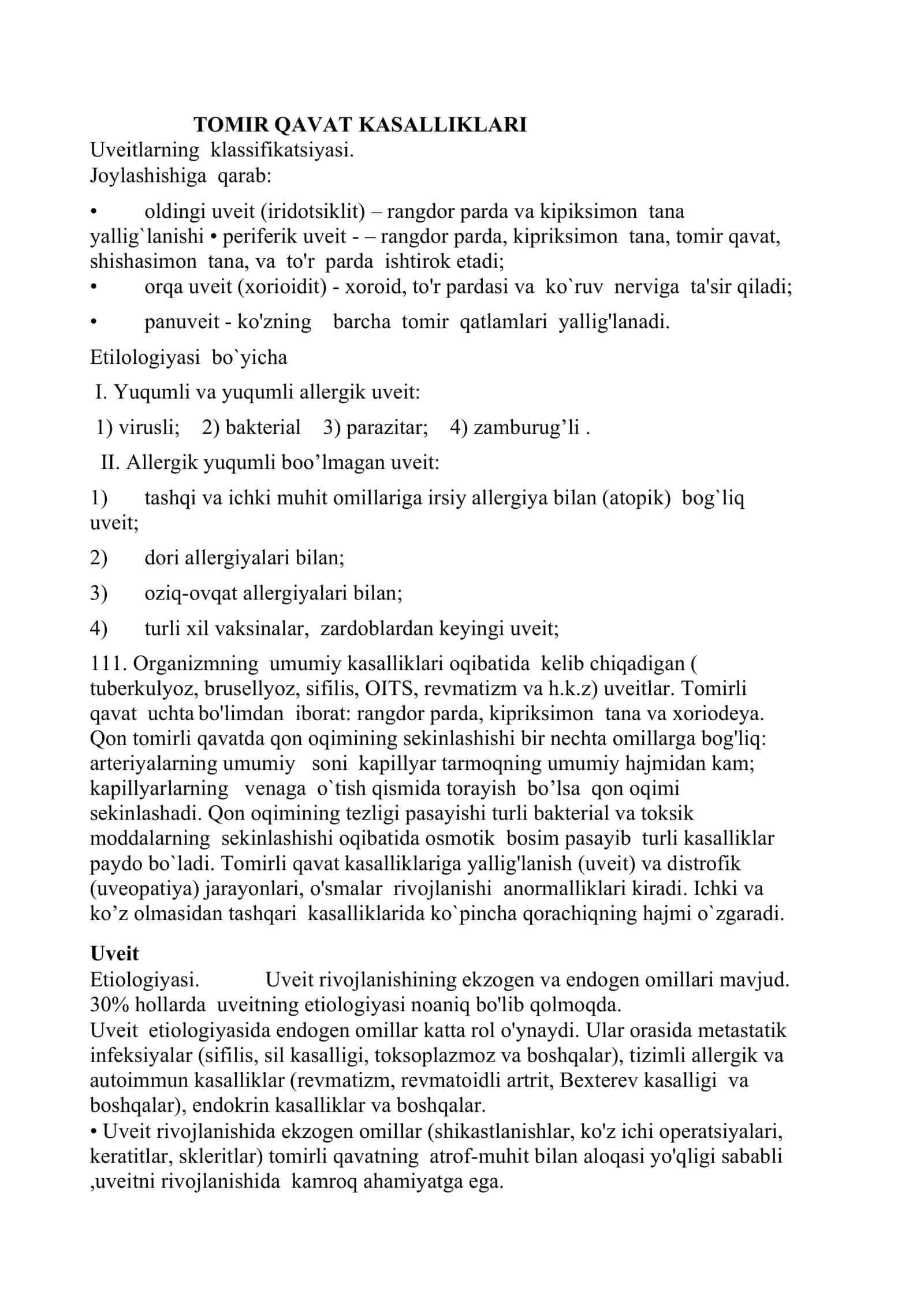 Xoroideya kasalliklari 1