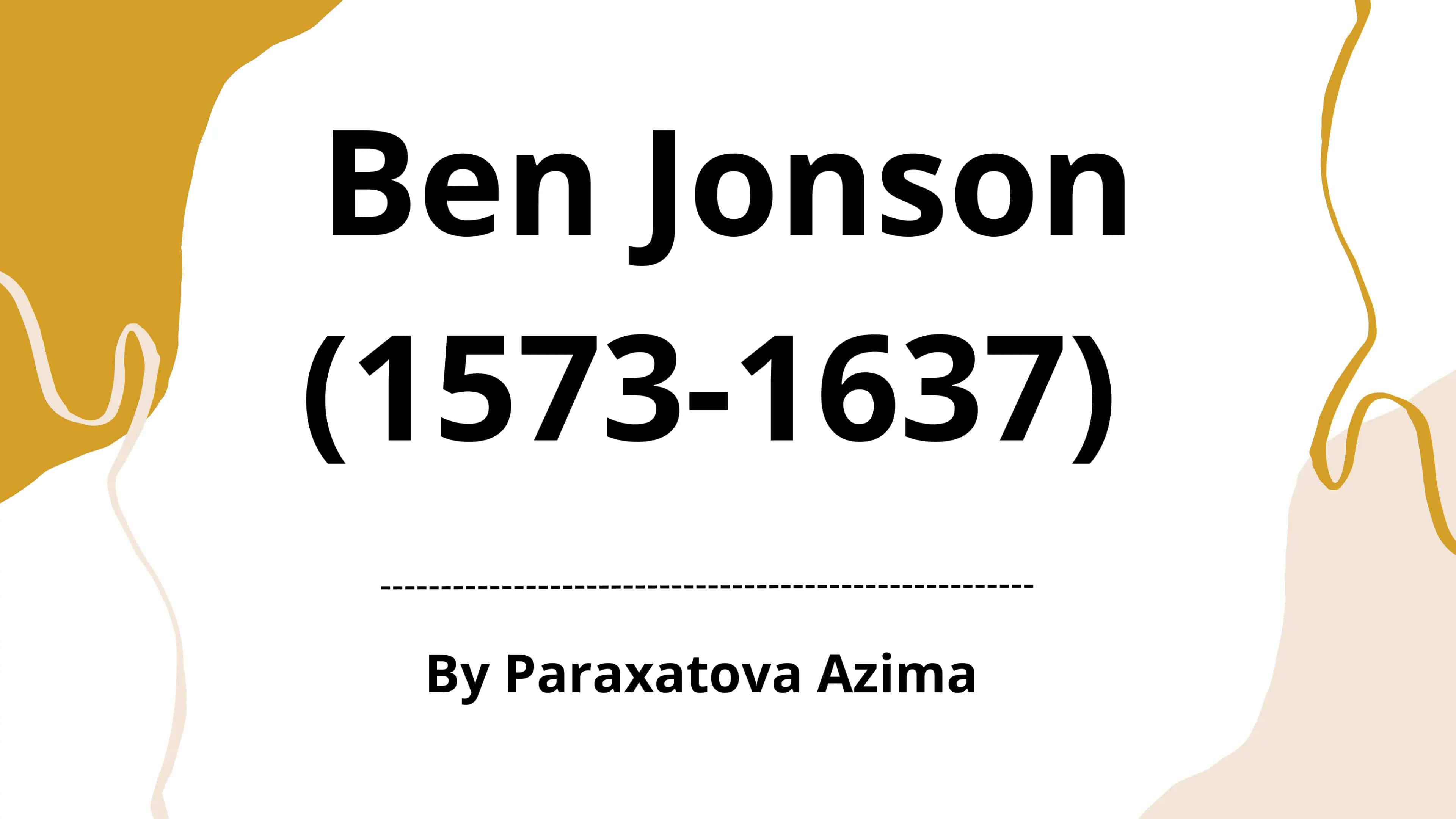 Ben Jonson 1