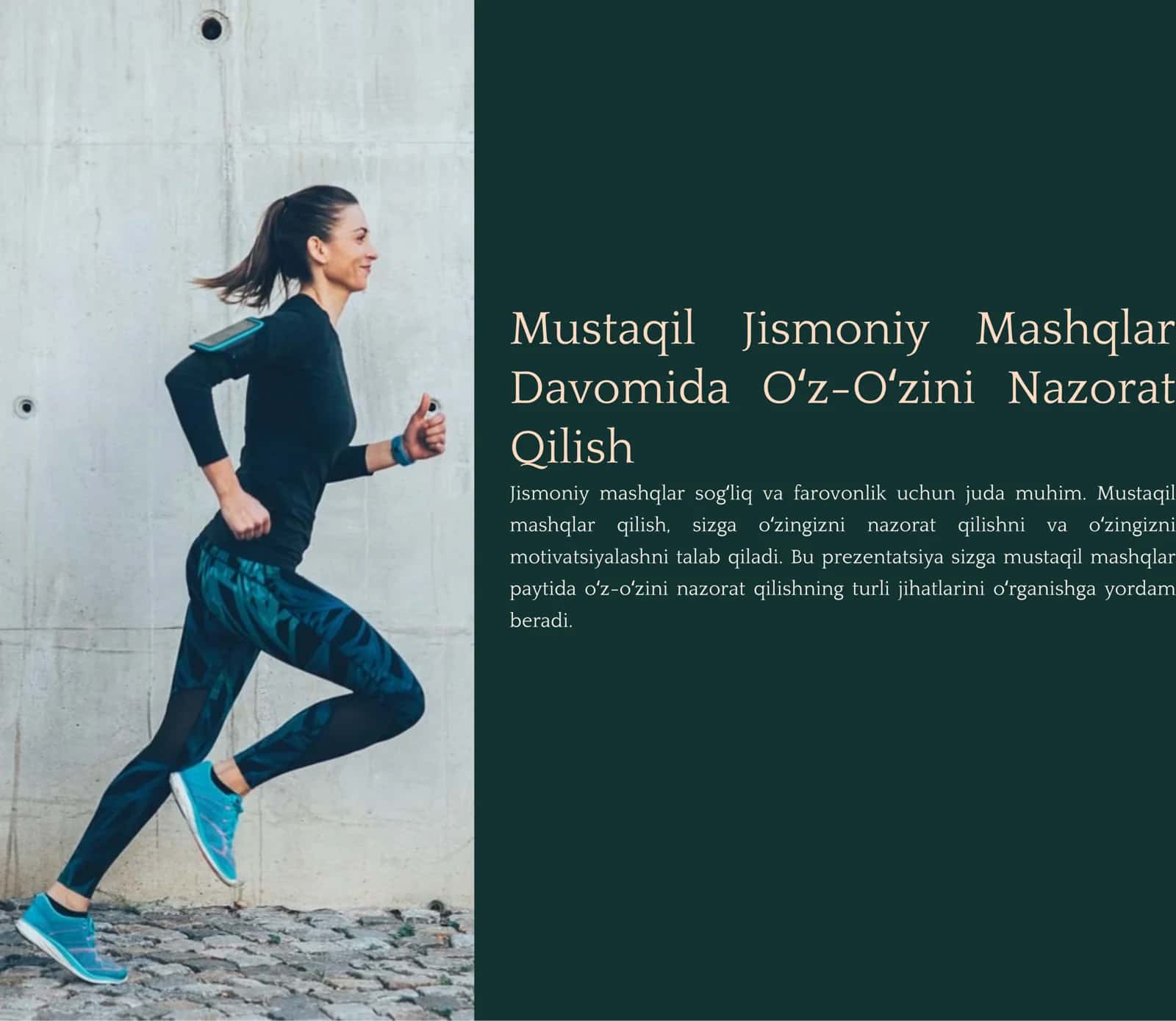 MUSTAQIL JISMONIY MASHQLAR DAVOMIDA OʻZ-OʻZINI NAZORAT QILISH 1