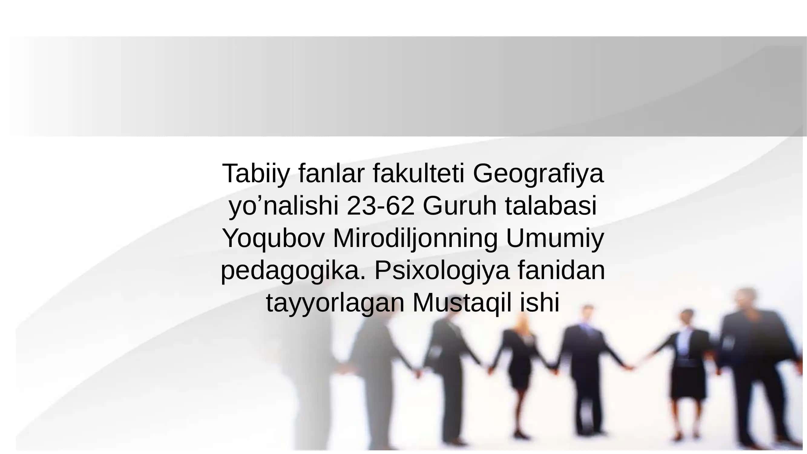 Psixika va Ong Munosabati 1