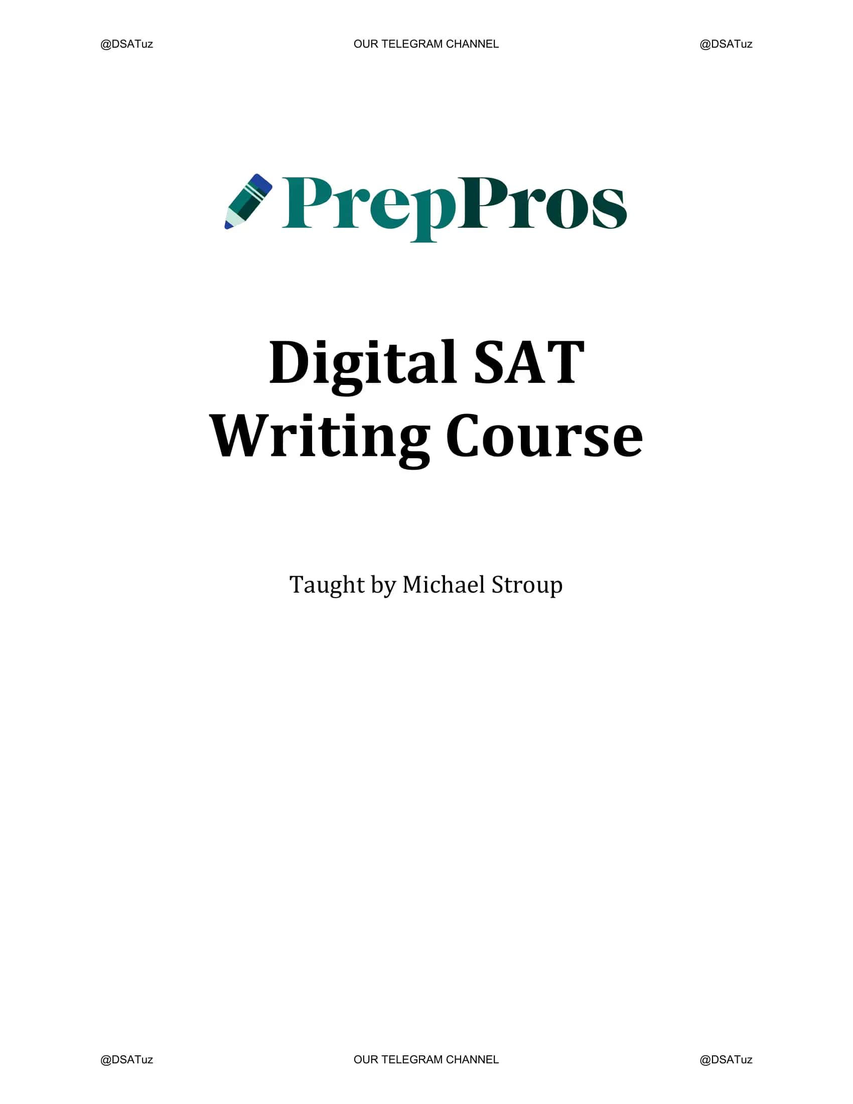 Digital SAT Writing Course 1